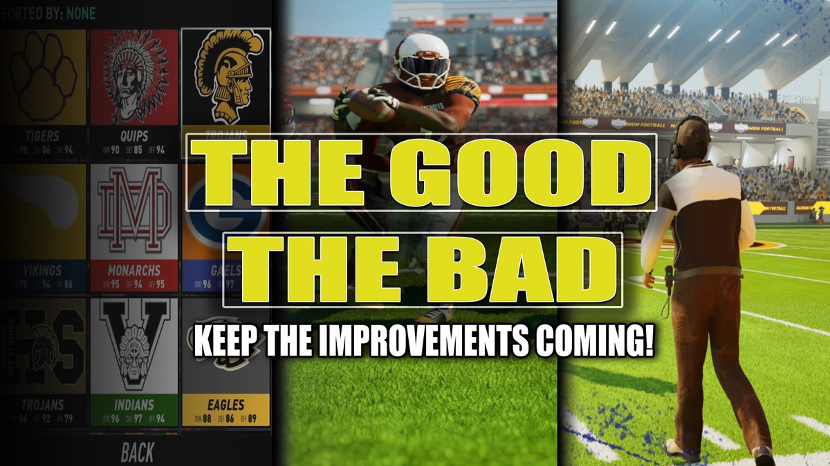 THESGNHUB's tweet photo. Maximum Football 25: Update Positives &amp; Negatives
#maximumfootball #eacollegefootball #BringBackNFL2K #gaming #rankedmatch 
lots of good things in this update but, lets talk about what needs fixed!

Full video in comments: https://t.co/tRtu3haJPs