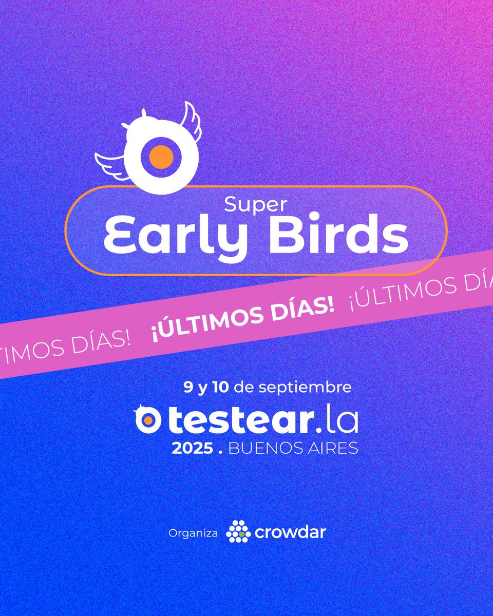 ¿Te interesa? Completa el formulario y te contactaremos con más detalles:

📌ES: forms.gle/uZv6z7oZQ4eWd5…
📌EN: forms.gle/74BCvzQ42oyy4Q…

Visita nuestra web: testear.la

#TestearLA #qualityassurance #techLATAM #softwaretesting #techevents #QAcommunity