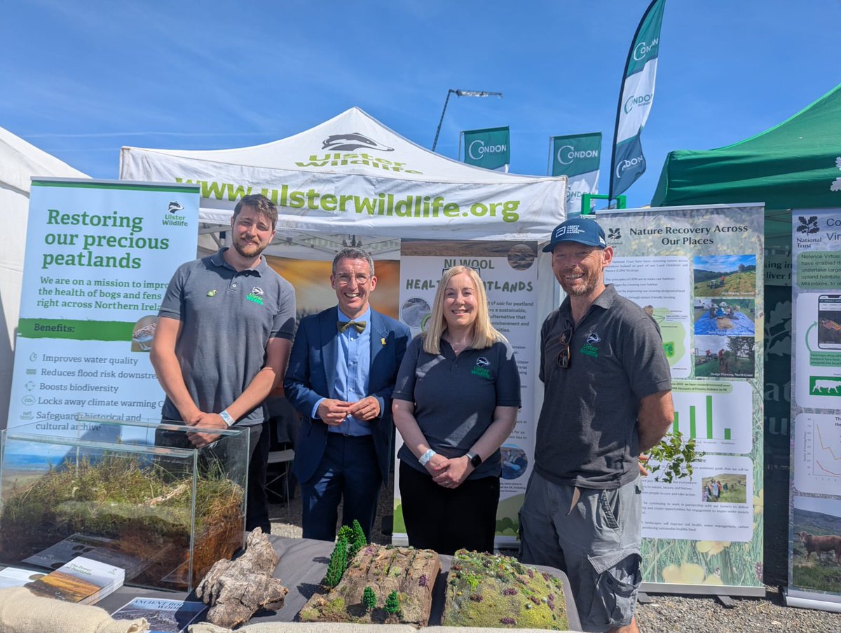 Great to meet <a href="/daera_ni/">DAERA</a> Minister <a href="/AndrewMuirNI/">Andrew Muir MLA</a> today at the #balmoralshow. We had a valuable conversation about the vital role of peatland restoration and nature-friendly farming in helping to restore biodiversity and tackle the climate crisis.