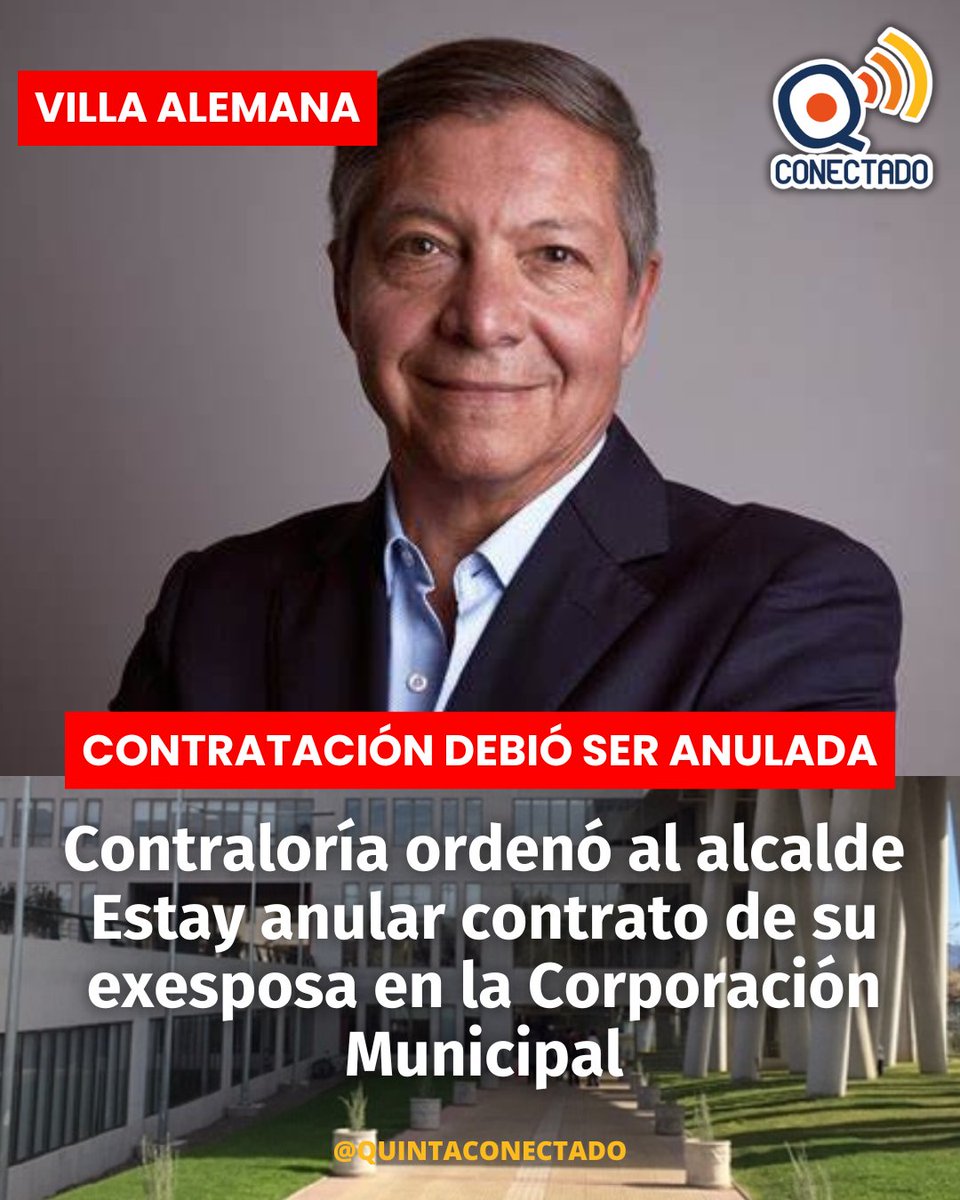 QuintaConectado (@conectadoquinta) on Twitter photo La Contraloría Regional de Valparaíso declaró improcedente la contratación de Marisol González, exesposa del actual alcalde de Villa Alemana, Nelson Estay
<a href="/NelsonEstayM/">Nelson Estay Molina</a> aseguró que González “presentó su renuncia y ya no se encuentra trabajando en la institución”. La Contraloría Regional de Valparaíso declaró improcedente la contratación de Marisol González, exesposa del actual alcalde de Villa Alemana, Nelson Estay
<a href="/NelsonEstayM/">Nelson Estay Molina</a> aseguró que González “presentó su renuncia y ya no se encuentra trabajando en la institución”.