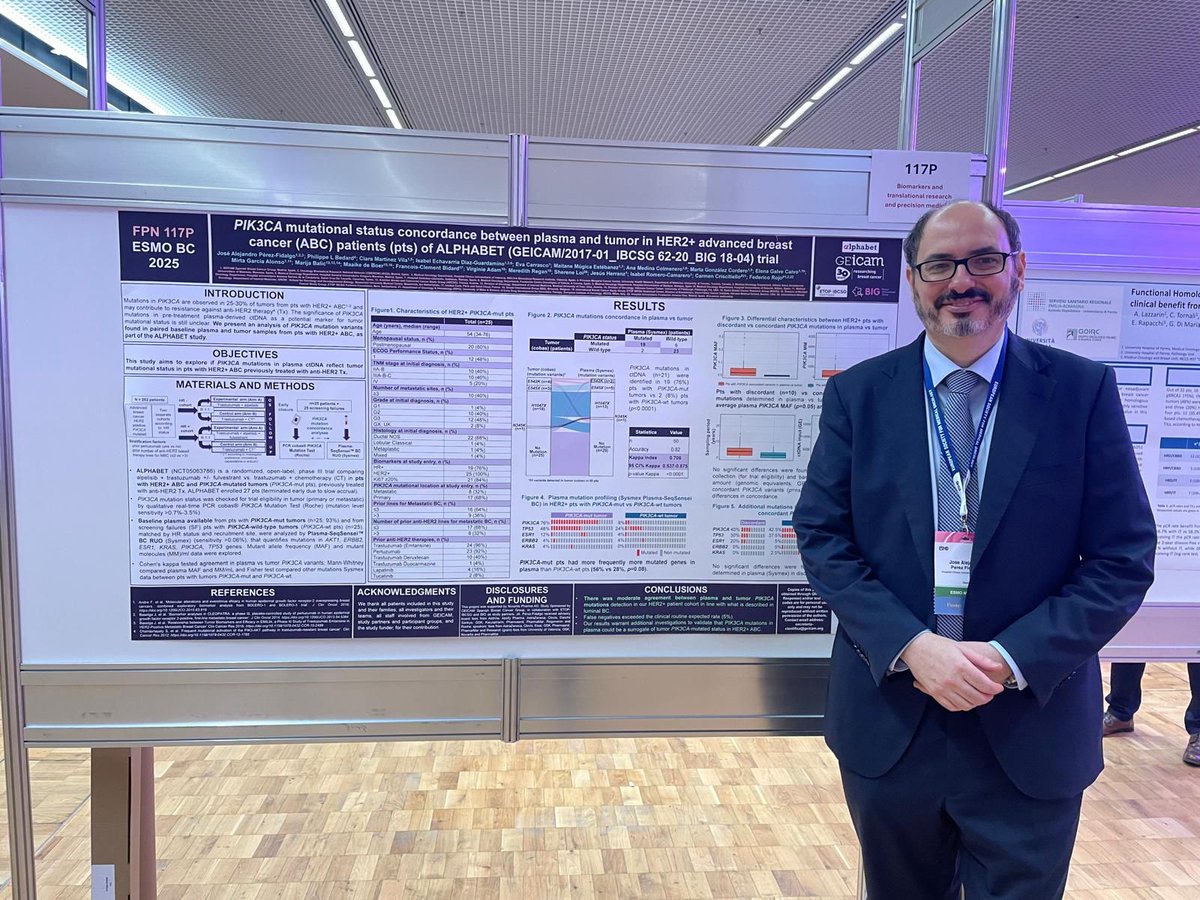 We’re already at #ESMOBreast25 👏🏼!

📍 As we shared a few days ago, we are in the city of Munich, where we have just presented the results of two important studies.

Led by Dr. José Alejandro Pérez-Fidalgo, an oncologist affiliated with <a href="/GEICAM/">GEICAM - Cáncer de mama</a> 🩺, we have recently presented the