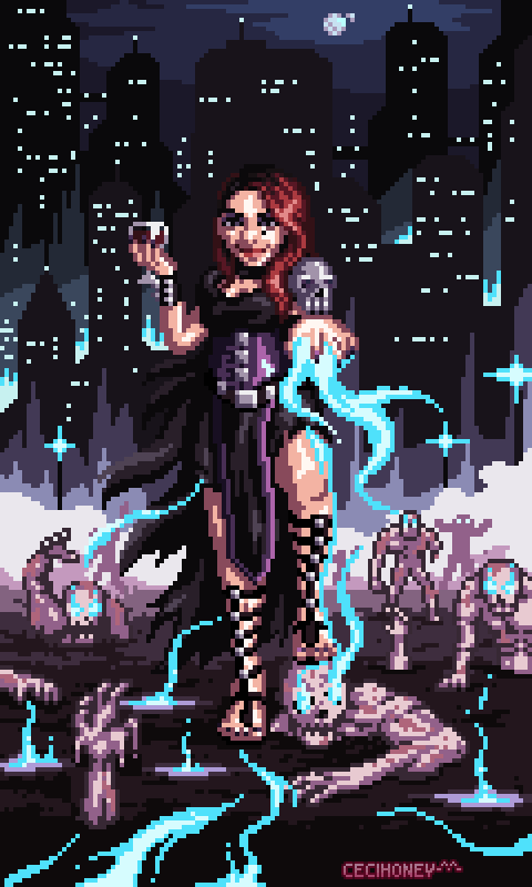 #pixelart Necromancer in the city!
I do commissions, my portfolio: artstation.com/cecihoneypixel