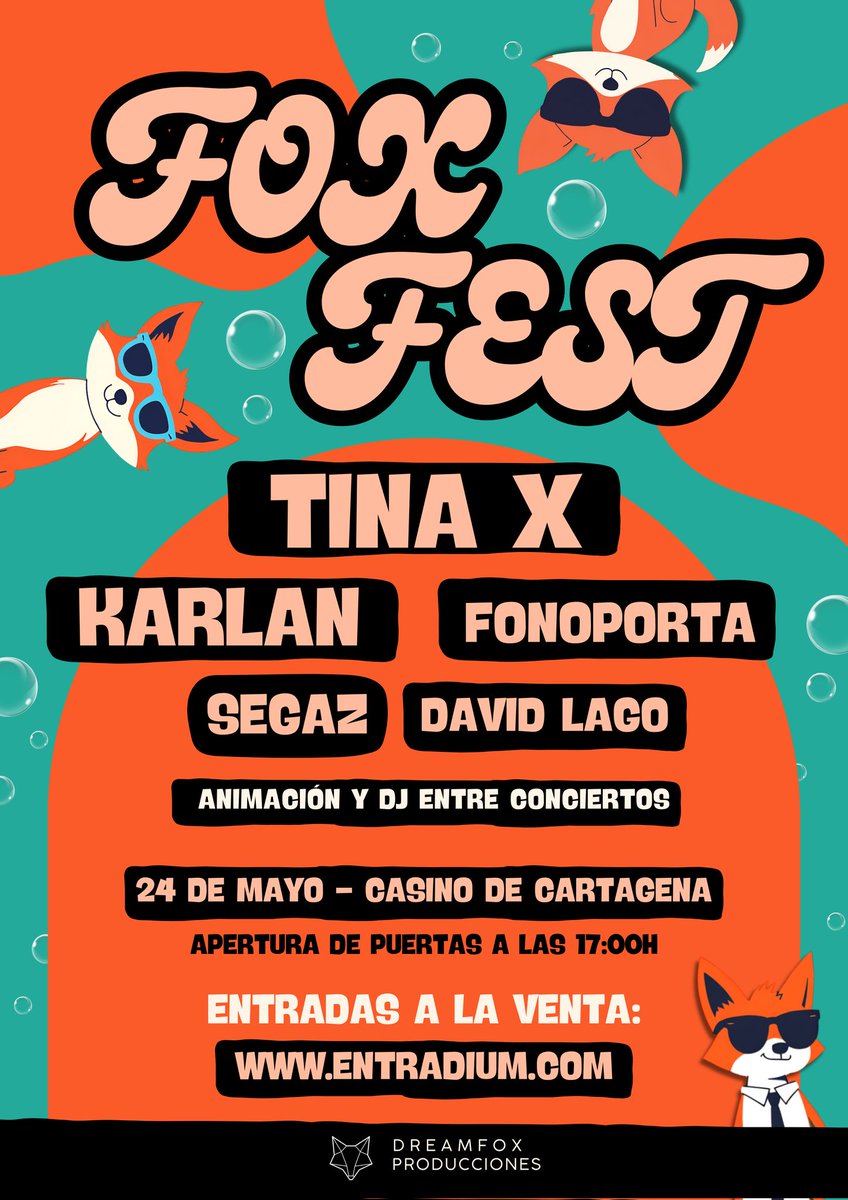 El sábado 24 de mayo; si estáis por Cartagena, no os lo perdáis. 
¡Estaremos dándolo todo en el Fox Fest!