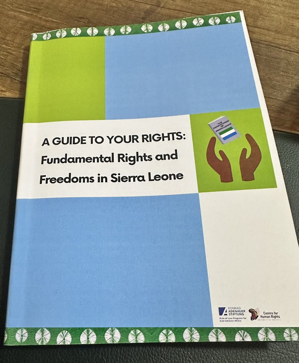 chrdiorg's tweet photo. Last year, we informed the general public and consulted with the academic and civil society communities about a booklet titled "A Guide to Your Rights: Fundamental Rights and Freedoms in Sierra Leone." 
We partnered with the Centre for Human Rights at the Faculty of Law, University of Pretoria in South Africa, with support from the Konrad Adenauer Stiftung Rule of Law Program for Sub-Saharan Africa. The booklets are here and ready for distribution.  

After more than a month of piloting our human rights monitoring in police cells at three police stations, we requested an expansion to monitor all police cells in the country's western area. We were pleased to receive approval from the Sierra Leone Police within 24 hours of our request. To date, we have interviewed over 500 suspects and observed improvements in detention conditions at these three stations however with several challenges for both suspects and police officers.
