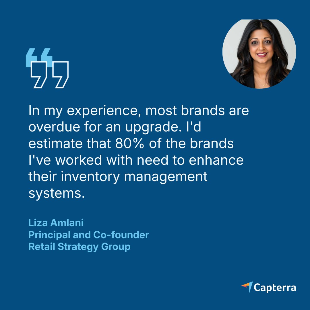 Capterra (@capterra) on Twitter photo When it comes to inventory management, <a href="/TheMerchantLife/">Liza Amlani</a> says many brands still rely on spreadsheets.
Inventory management software can:
📊Provide real-time analytics
🤖Automate tasks
🛒Support multiple sales channels
Check out our software buying guide: bit.ly/4dgBhBX When it comes to inventory management, <a href="/TheMerchantLife/">Liza Amlani</a> says many brands still rely on spreadsheets.
Inventory management software can:
📊Provide real-time analytics
🤖Automate tasks
🛒Support multiple sales channels
Check out our software buying guide: bit.ly/4dgBhBX