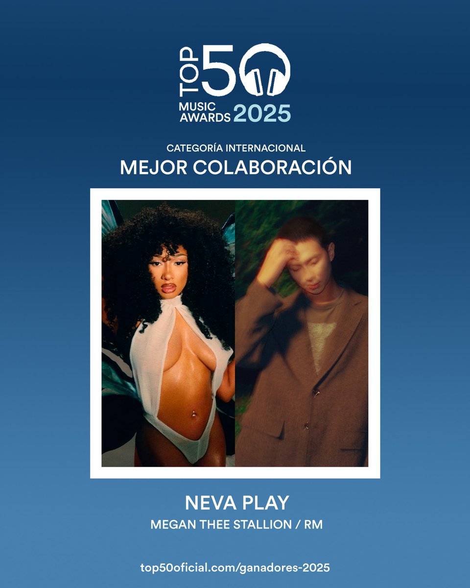 🏆Congratulations #RM and <a href="/theestallion/">TINA SNOW</a> on winning “Best Collaboration” in International Category at Top 50 Music Awards 2025!

CONGRATULATIONS RM
CONGRATULATIONS MEGJOON
#BestCollaboration_MEGJOON