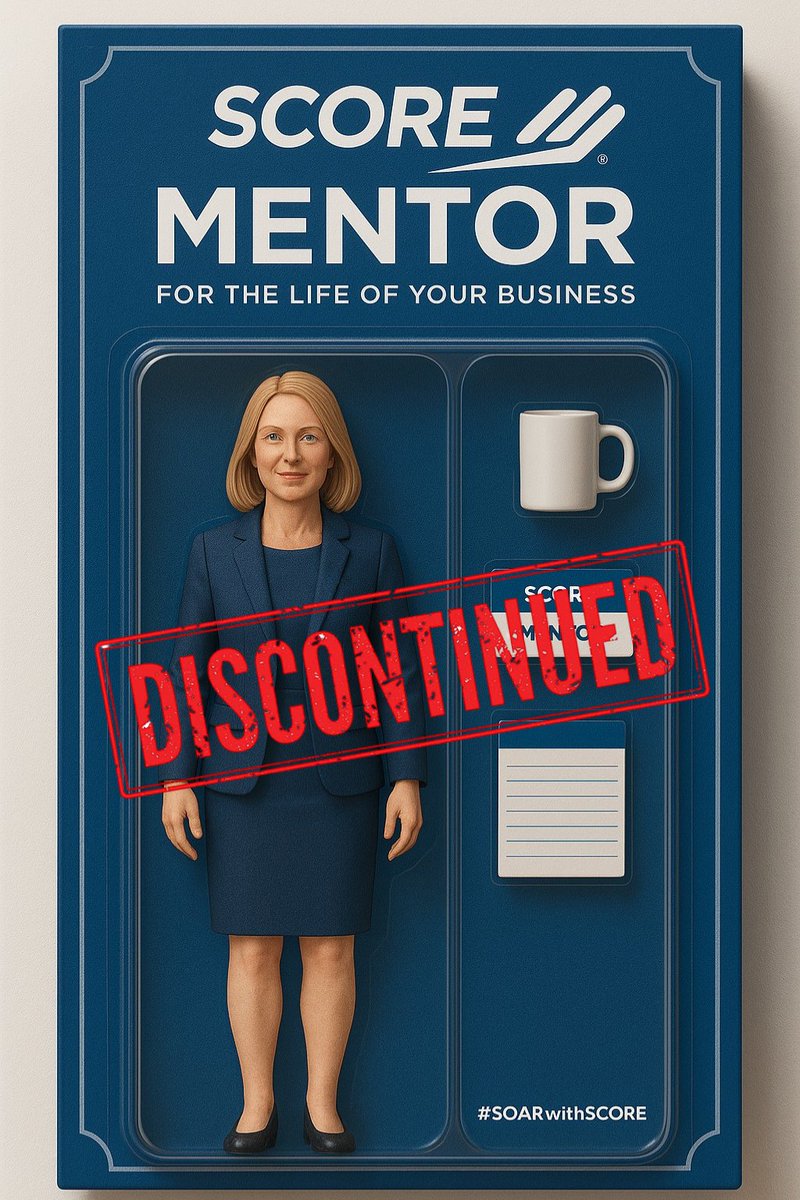 SCOREMentors's tweet photo. Last month, our SCORE action figures were a hit! But now? They're at risk of being discontinued. 🚫🚫🚫

SCORE has issued an urgent call for support following the proposed elimination of SCORE's federal funding in the President's FY26 Discretionary Budget Request. https://t.co/OF624Zq4S1