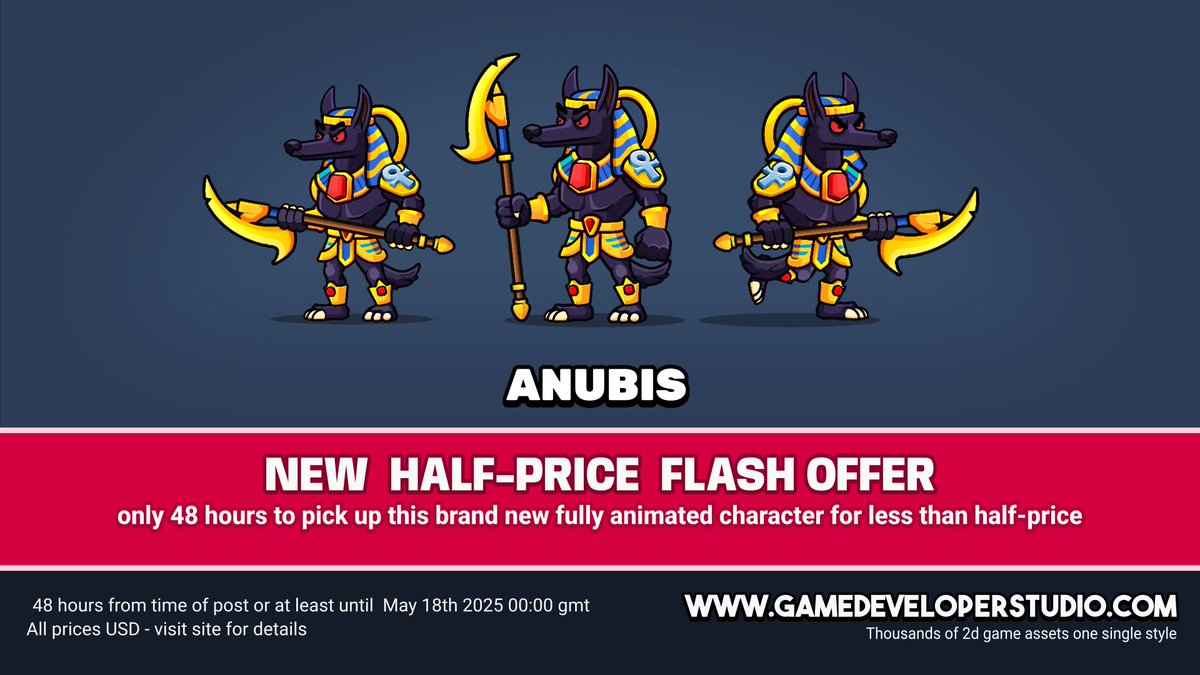GameDev_studio's tweet image. There&apos;s a brand new flash offer now available on the site. Grab this fully animated Enemy half price for the next 48 hours
gamedeveloperstudio.com

#gamedev #gamedeveloper #gamedev #indiedev #indiedevhour #indiegamedevelopment