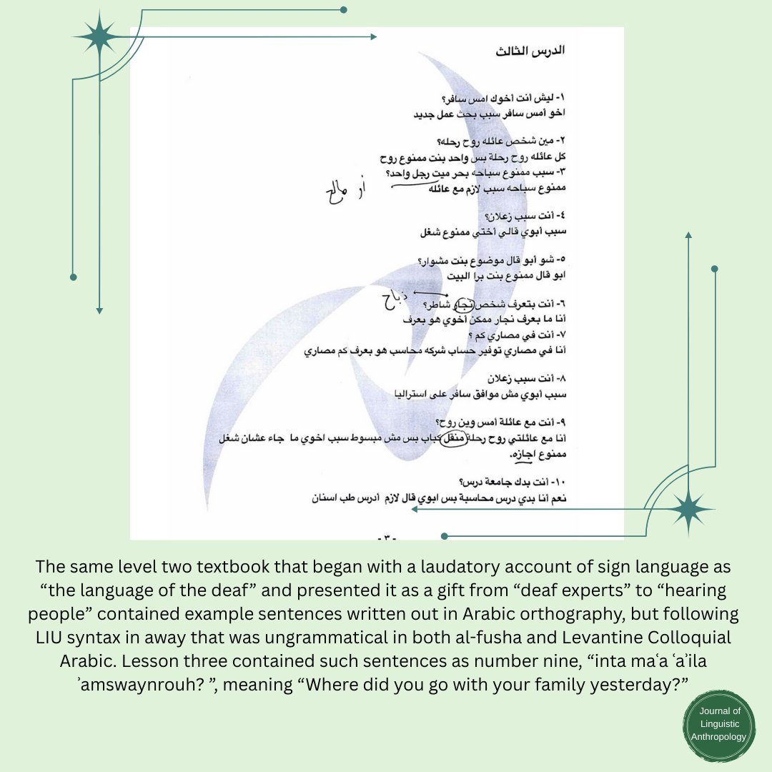 JournalLingAnth's tweet image. Look at the article highlights for the article  “Mother tongue” or “broken Arabic”: Competing discourses about Jordanian Sign Language (LIU) in Amman.