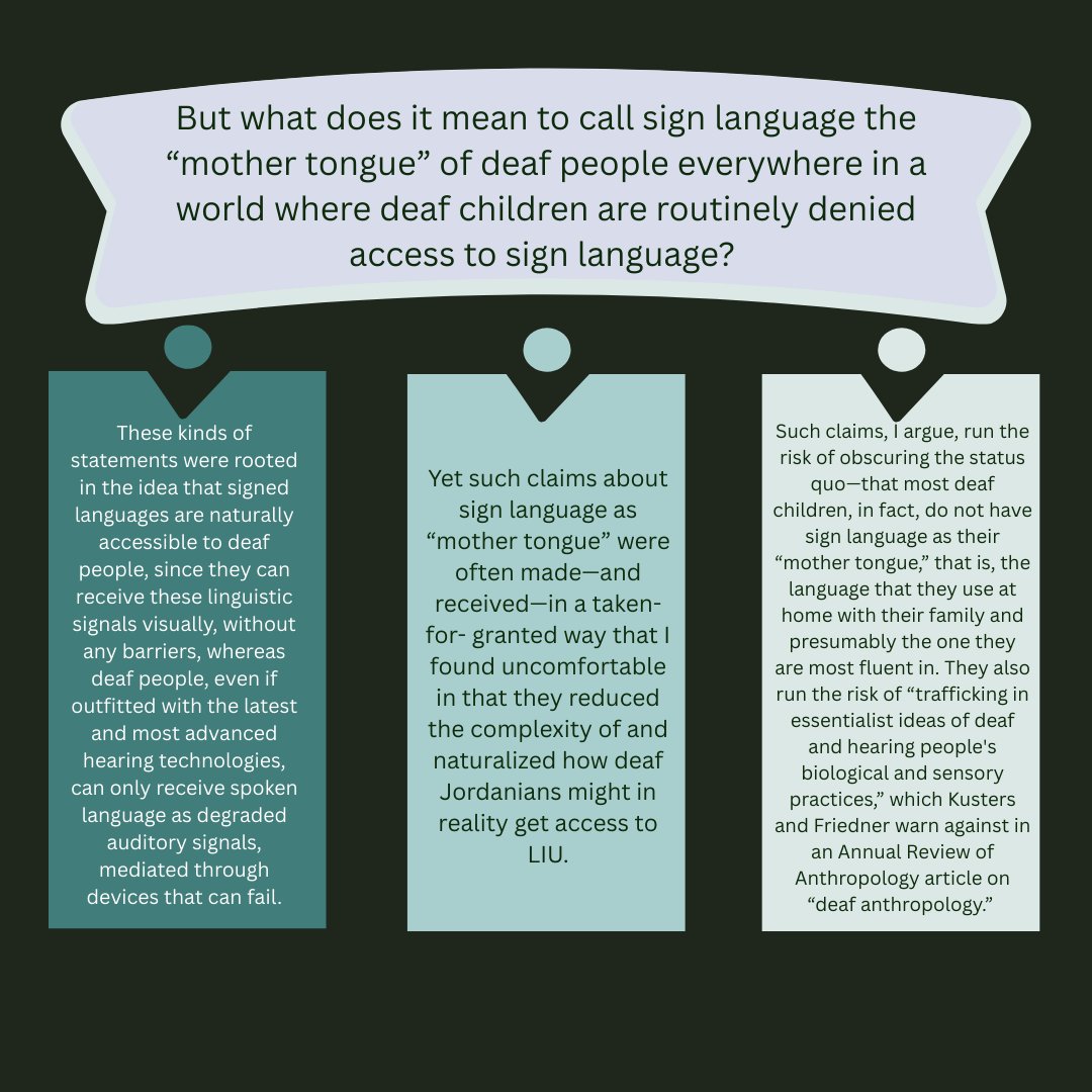JournalLingAnth's tweet image. Look at the article highlights for the article  “Mother tongue” or “broken Arabic”: Competing discourses about Jordanian Sign Language (LIU) in Amman.