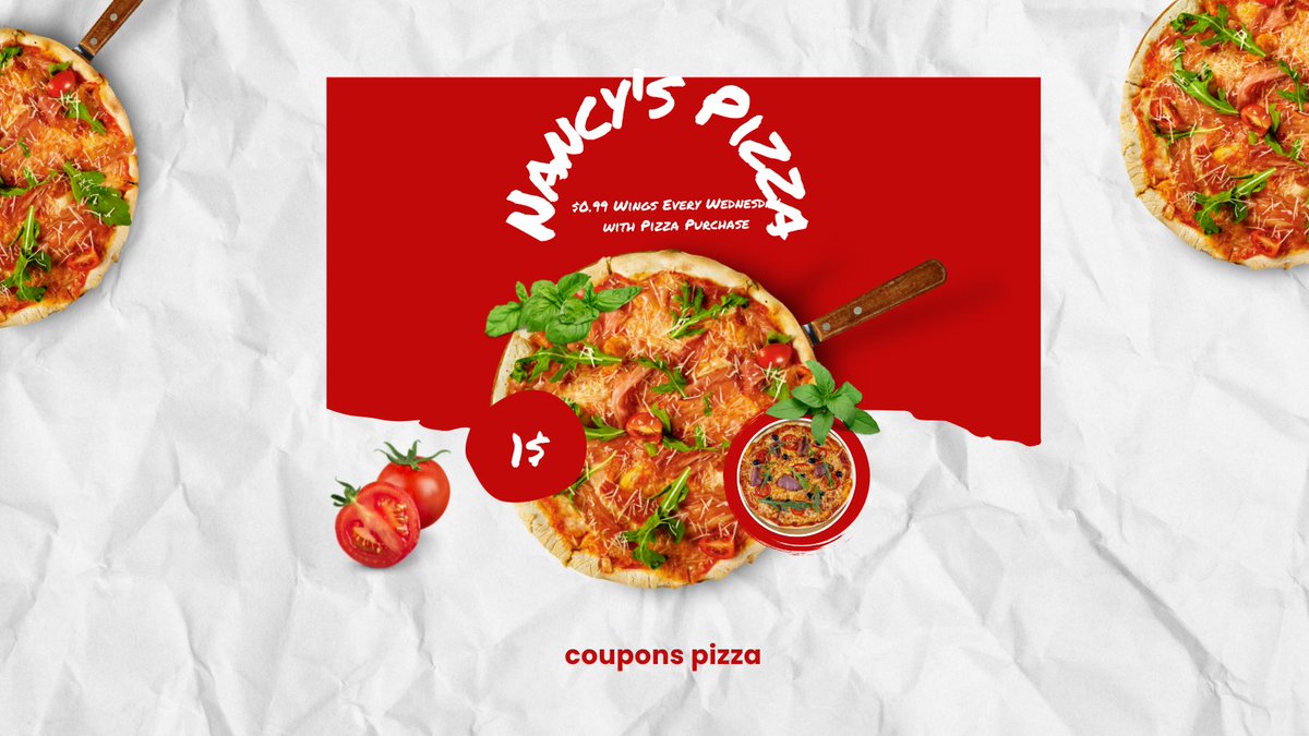heycouponspizza's tweet image. Wings for just $0.99 every Wednesday when you buy a pizza at Nancy’s! 🙌
Because pizza + wings = 💯
#FoodAndDrink #PizzaAppetizers #PizzaSelberMachen #FoodForFamily #FoodTrend