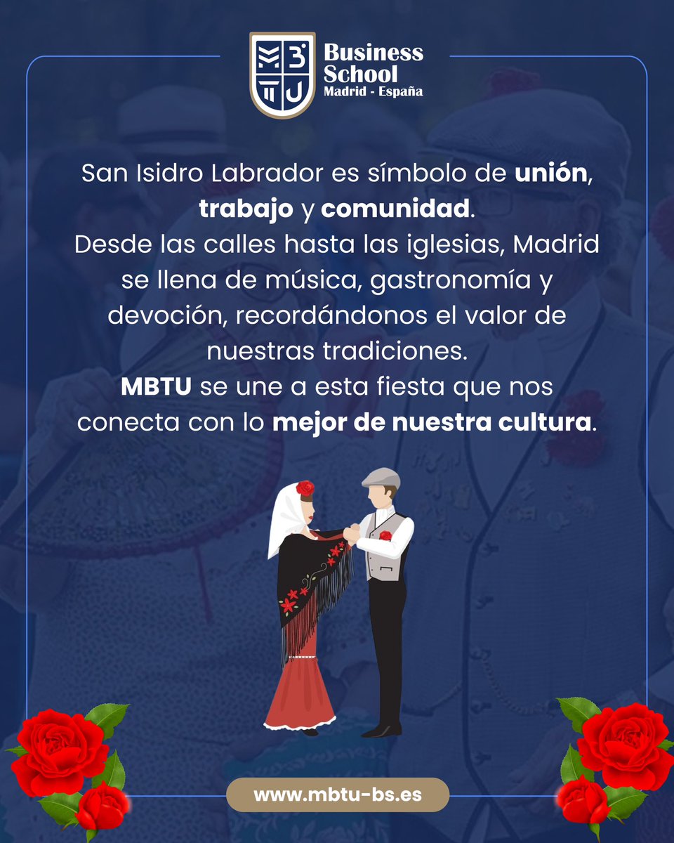 mbtues's tweet photo. 🌿 ¡Feliz Día de San Isidro, Madrid! 🎉
Desde MBTU Madrid Business School celebramos con orgullo una de las tradiciones más queridas de nuestra ciudad.

#SanIsidro #Madrid #MBTU #CulturaMadrileña #FiestasPopulares #TradicionesQueInspiran #EducaciónConIdentidad https://t.co/Ip9tUqgMVI
