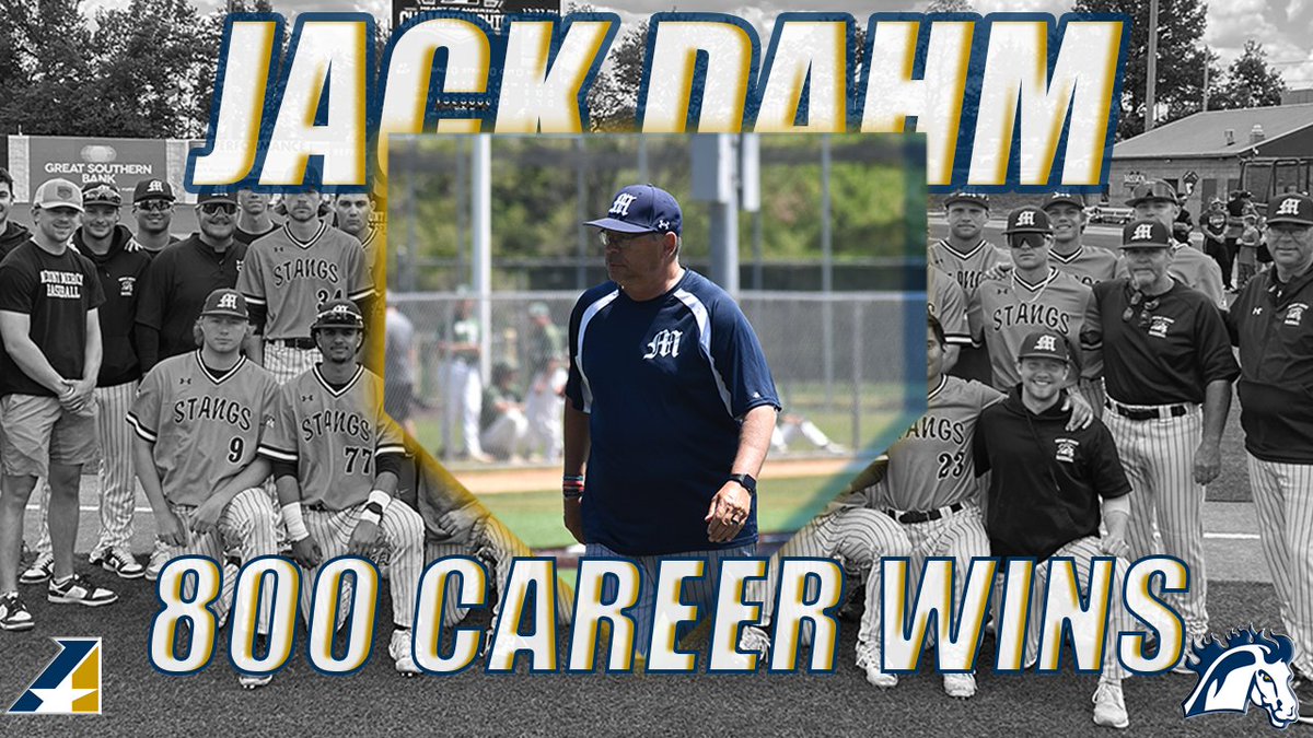 BASE | As the season comes to a close, Mustang head coach Jack Dahm recently earned his 800th career coaching win, becoming 16th active NAIA coach to reach that mark! #MMUbaseball