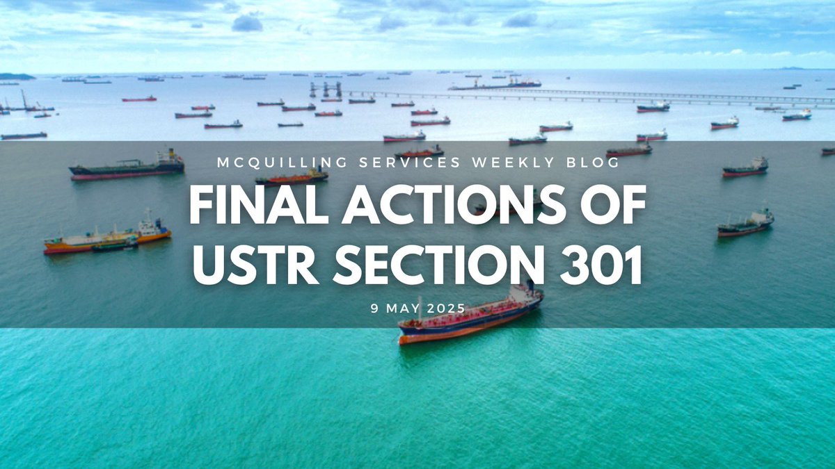McQPartners's tweet photo. "Following our analysis from March, the USTR has announced on April 17th final actions of Section 301 targeting..." Read more: https://t.co/iOPFajSY3M

#oott #oilandgas #tariffs #section301 https://t.co/rXfejclEFV