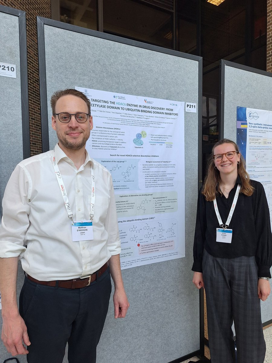 Matthias D'hooghe (@prof_mdhooghe) on Twitter photo Our PhD student Ulrike Ronse presenting a decade of work on HDAC6 in our group at the Medicinal Chemistry Frontiers 2025 conference in Chicago 😀 <a href="/SynBioC/">Synbioc</a> <a href="/VIB_CMB/">VIB Medical Biotechnology</a> <a href="/FbwUGent/">Faculty of Bioscience Engineering UGent</a> <a href="/EuroMedChem/">EFMC</a> Our PhD student Ulrike Ronse presenting a decade of work on HDAC6 in our group at the Medicinal Chemistry Frontiers 2025 conference in Chicago 😀 <a href="/SynBioC/">Synbioc</a> <a href="/VIB_CMB/">VIB Medical Biotechnology</a> <a href="/FbwUGent/">Faculty of Bioscience Engineering UGent</a> <a href="/EuroMedChem/">EFMC</a>