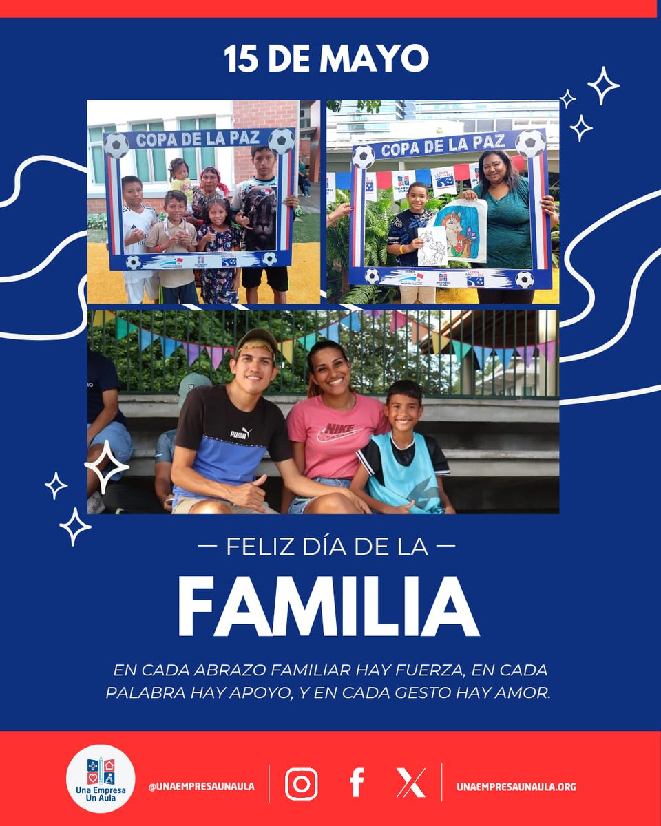 💙 Hoy celebramos el #DíaInternacionalDeLasFamilias
La familia es ese primer espacio donde nacen los valores, el amor y la esperanza.  En cada abrazo hay fuerza, en cada palabra, apoyo. 

✨Gracias a todas las familias que caminan con nosotros.

 #15DeMayo #FamiliaEsAmor #Panamá