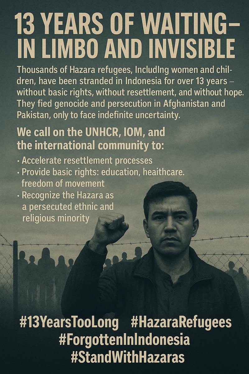 Accelerate resettlement process, Education and freedom of movement.
#End13YearsInLimbo_Indonesia