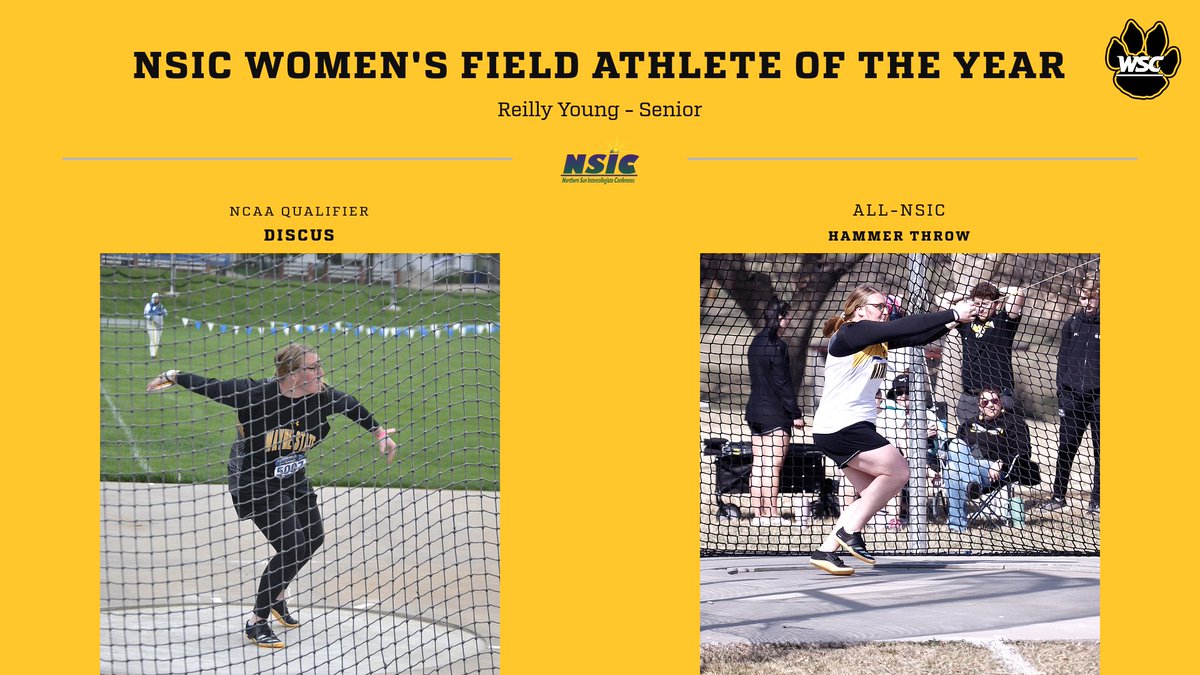 Wayne State Wildcats (@wscwildcats) on Twitter photo .<a href="/WSCXCTF/">Wayne State College Cross Country/Track & Field</a> Reilly Young named #NSICODTF Women's Field Athlete of the Year. #PlayforthePaw
wscwildcats.com/news/2025/5/15… .<a href="/WSCXCTF/">Wayne State College Cross Country/Track & Field</a> Reilly Young named #NSICODTF Women's Field Athlete of the Year. #PlayforthePaw
wscwildcats.com/news/2025/5/15…