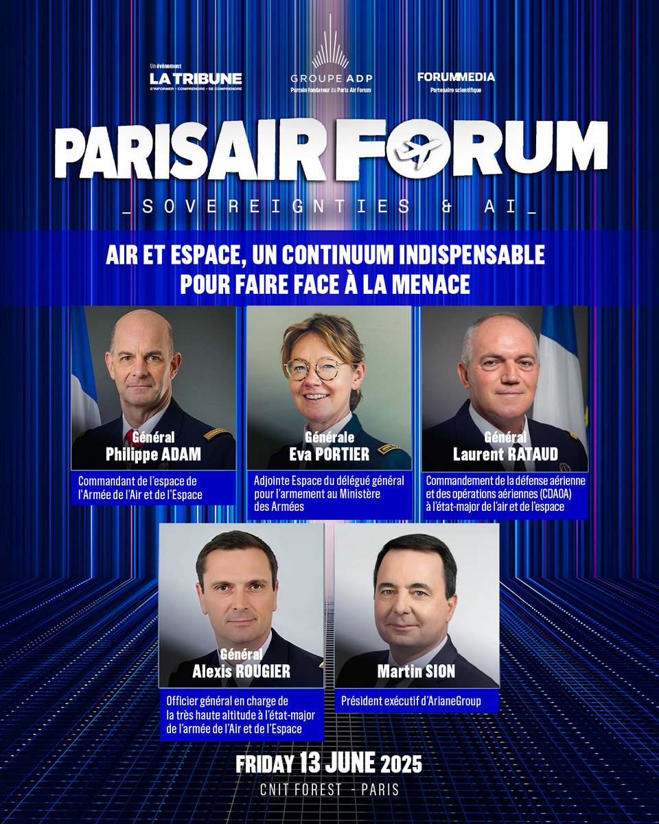 La Tribune Evénements (@latribuneevents) on Twitter photo Comment protéger le territoire français dans un monde de plus en plus instable ?
Une table ronde lors du #ParisAirForum avec :
Général Philippe Adam, Général Alexis Rougier, Général
<a href="/LaurentRataud/">LAURENT RATAUD</a>, <a href="/MartinSion/">Martin Sion</a> et Eva Portier
📅RDV le 13/06 au CNIT Forest à Paris
🎟️ Comment protéger le territoire français dans un monde de plus en plus instable ?
Une table ronde lors du #ParisAirForum avec :
Général Philippe Adam, Général Alexis Rougier, Général
<a href="/LaurentRataud/">LAURENT RATAUD</a>, <a href="/MartinSion/">Martin Sion</a> et Eva Portier
📅RDV le 13/06 au CNIT Forest à Paris
🎟️
