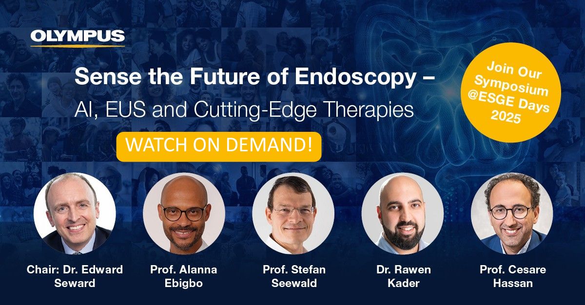 #ESGEDays2025 is still available - on demand! Premium partner <a href="/Olympus_Corp/">Olympus</a> presented a satellite symposium where they unveiled groundbreaking updates in the fields of endoscopy. Missed it? Watch "Sense the Future of Endoscopy" with chair <a href="/EdSeward3/">Ed Seward</a>: esgedays25.medicalcongress.online/schedule?vod=6…