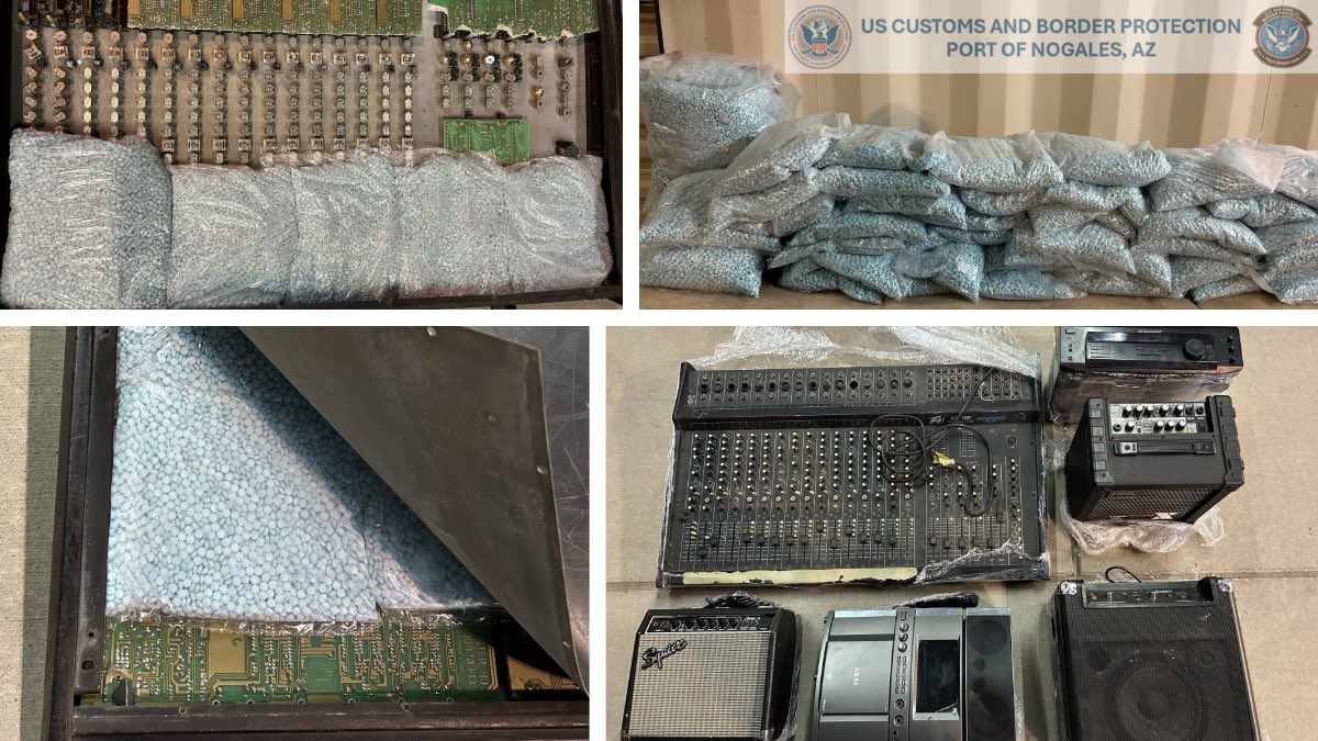 Last night Nogales officers seized over 549,000 Fentanyl pills concealed within DJ equipment in a passenger vehicle.