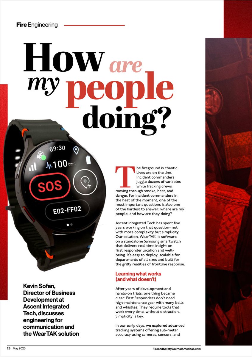 Where’s your crew, and how are they doing? 

WearTAK makes it easy to track location + vitals in real time, keeping command in the loop when it matters most. 

Dive in: bit.ly/4d9krVp 

#Firefighters #SituationalAwareness #TAK #Wearables