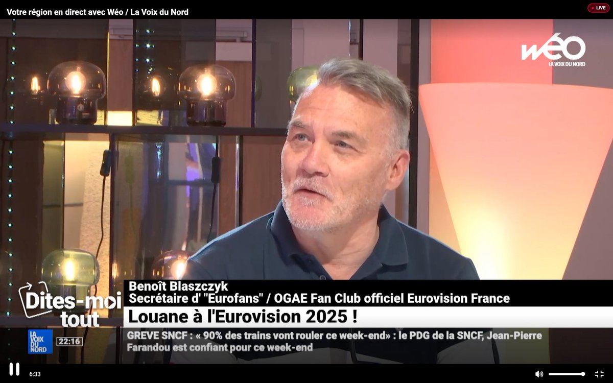 Benoît BLASZCZYK (@benwanet) on Twitter photo On parlait de l'#Eurovision, de <a href="/louane/">Watchoutforthetornado🌪</a>, d'<a href="/ogaefrance/">Eurofans - OGAE France</a> en compagnie de Guillaume Desplanques sur <a href="/WEO_TV/">Wéo</a> il y a quelques jours.
Merci pour ses 12 minutes disponibles sur
weo.fr/video/louane-a… On parlait de l'#Eurovision, de <a href="/louane/">Watchoutforthetornado🌪</a>, d'<a href="/ogaefrance/">Eurofans - OGAE France</a> en compagnie de Guillaume Desplanques sur <a href="/WEO_TV/">Wéo</a> il y a quelques jours.
Merci pour ses 12 minutes disponibles sur
weo.fr/video/louane-a…