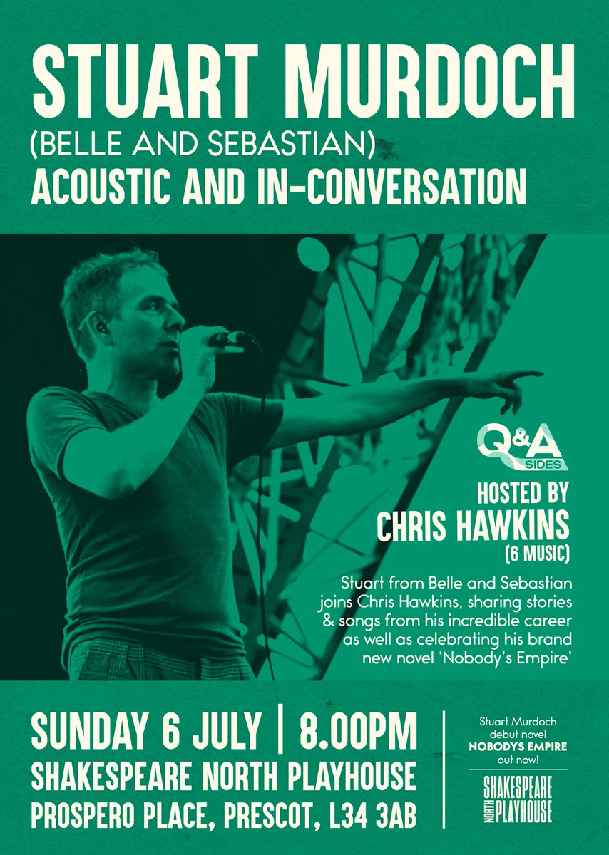 belle & sebastian (@bellesglasgow) on Twitter photo Stuart will be taking part in a very special acoustic and in-conversation event with <a href="/chris_hawkins/">Chris Hawkins</a> at Shakespeare North Playhouse on July 6th. Tickets on sale now!
shakespearenorthplayhouse.co.uk/book-online/36… Stuart will be taking part in a very special acoustic and in-conversation event with <a href="/chris_hawkins/">Chris Hawkins</a> at Shakespeare North Playhouse on July 6th. Tickets on sale now!
shakespearenorthplayhouse.co.uk/book-online/36…