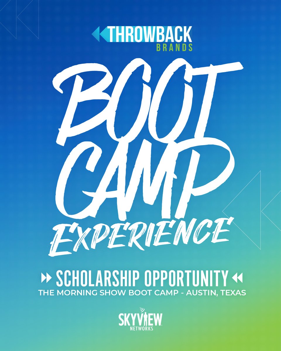 Skyview Networks (@skyviewnetworks) on Twitter photo Our syndication partner <a href="/tbnationradio/">Throwback Nation Radio</a> is sending a lucky winner to <a href="/radioMSBC/">RADIO MSBC ๐ง</a> this summer through its scholarship opportunity #ThrowbackBrandsBootCampExperience! For the application link & details on who can apply, visit: bit.ly/433Fqpq Our syndication partner <a href="/tbnationradio/">Throwback Nation Radio</a> is sending a lucky winner to <a href="/radioMSBC/">RADIO MSBC ๐ง</a> this summer through its scholarship opportunity #ThrowbackBrandsBootCampExperience! For the application link & details on who can apply, visit: bit.ly/433Fqpq