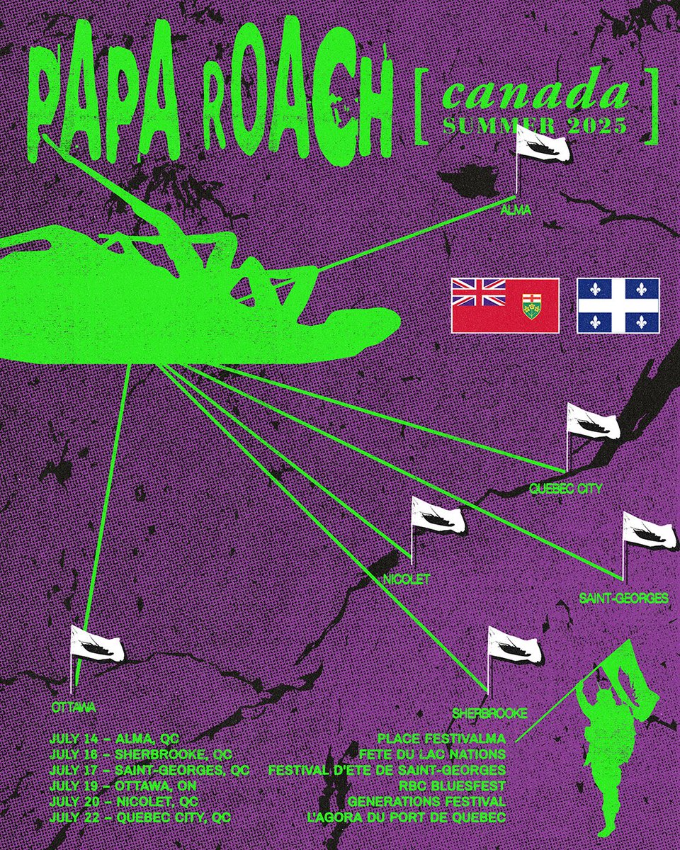 paparoach's tweet image. 🇨🇦CANADA – We’re coming east this summer! 🔥
Are you ready to celebrate 25 years of INFEST with us?! 🪳

🎫 Tickets on sale now 👇
riseoftheroach.com

14/7 – Alma, QC
16/7 – Sherbrooke, QC
17/7 – Saint-Georges, QC
19/7 – Ottawa, ON
20/7 – Nicolet, QC
22/7 – Quebec City, QC