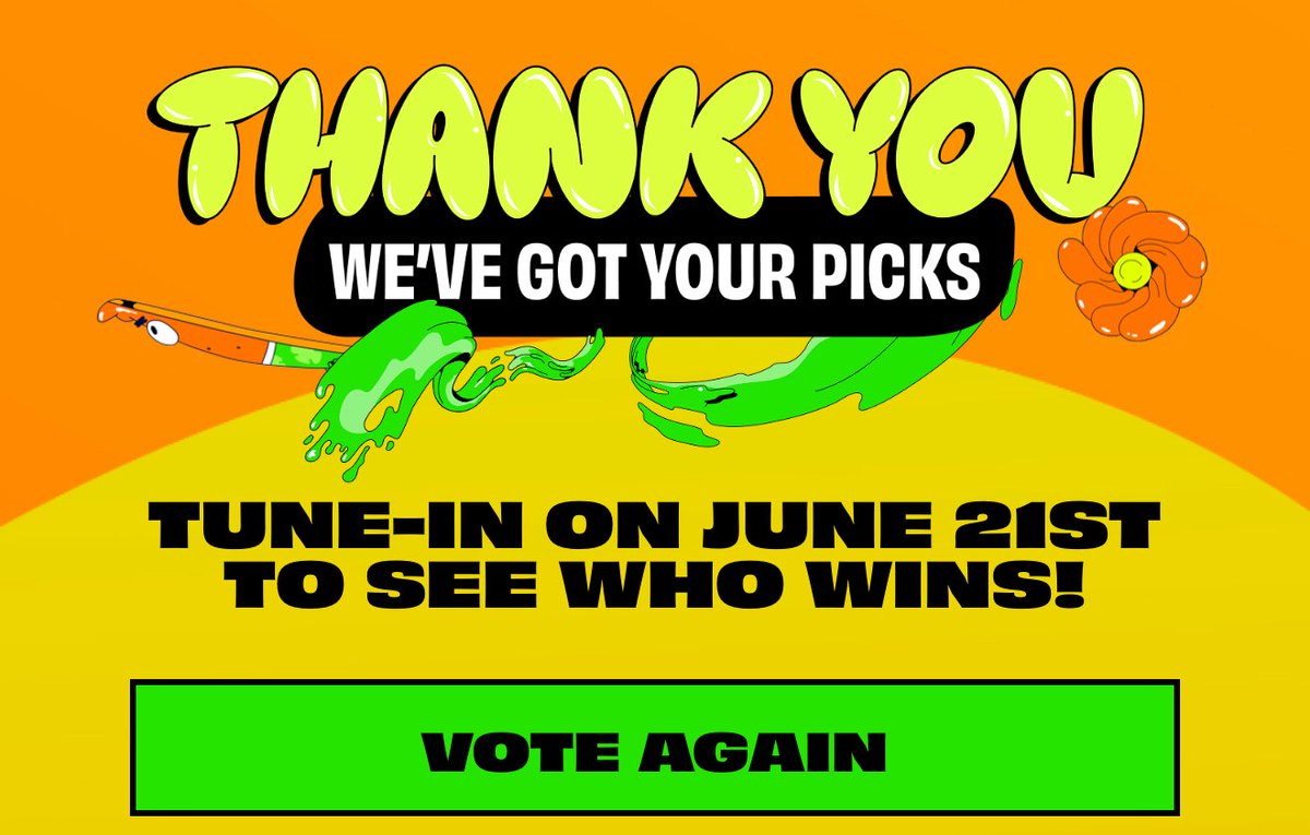 TFVUnion's tweet photo. TWICE is nominated at the Nickelodeon Kids’ Choice Awards 2025 under Favorite Music Group category 🏆

Vote here: https://t.co/BCe1b7FdZQ

#TWICE @JYPETWICE https://t.co/UOVfXLj8iv