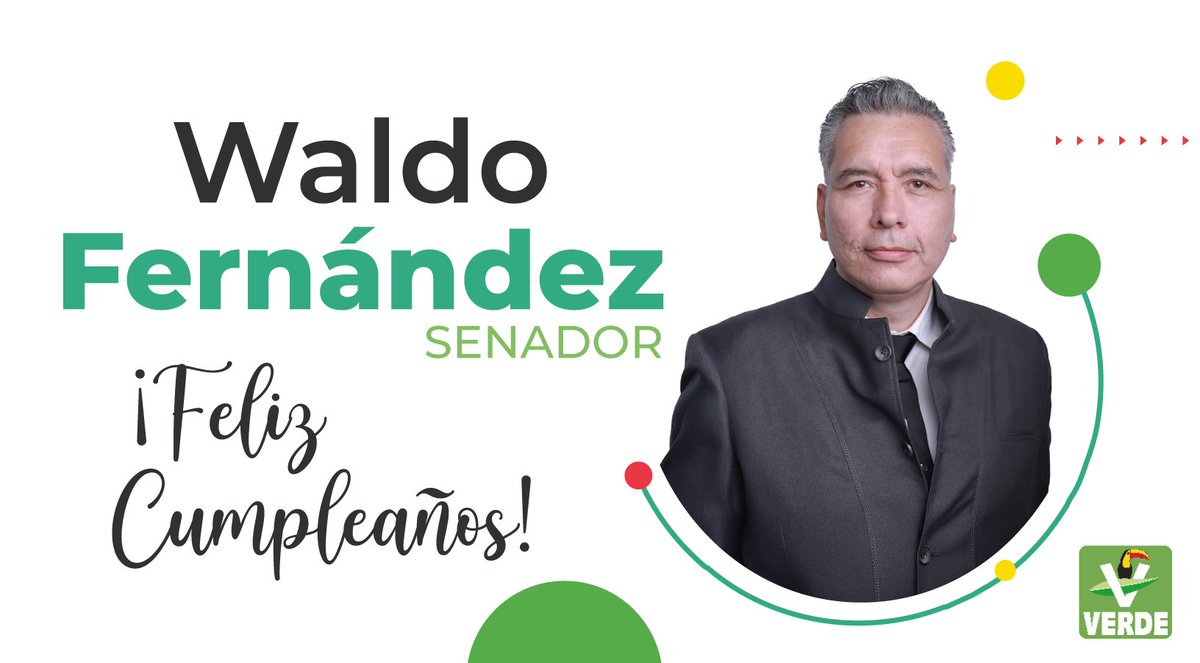 Partido Verde (@partidoverdemex) on Twitter photo ¿Ya felicitaron a nuestro Senador <a href="/FdzWaldo/">Waldo Fernández</a>?
¡Feliz cumpleaños Waldo! 👏👏
Que venga un año lleno de trabajo y lucha por un México más Verde.
#SomosVerdes ¿Ya felicitaron a nuestro Senador <a href="/FdzWaldo/">Waldo Fernández</a>?
¡Feliz cumpleaños Waldo! 👏👏
Que venga un año lleno de trabajo y lucha por un México más Verde.
#SomosVerdes