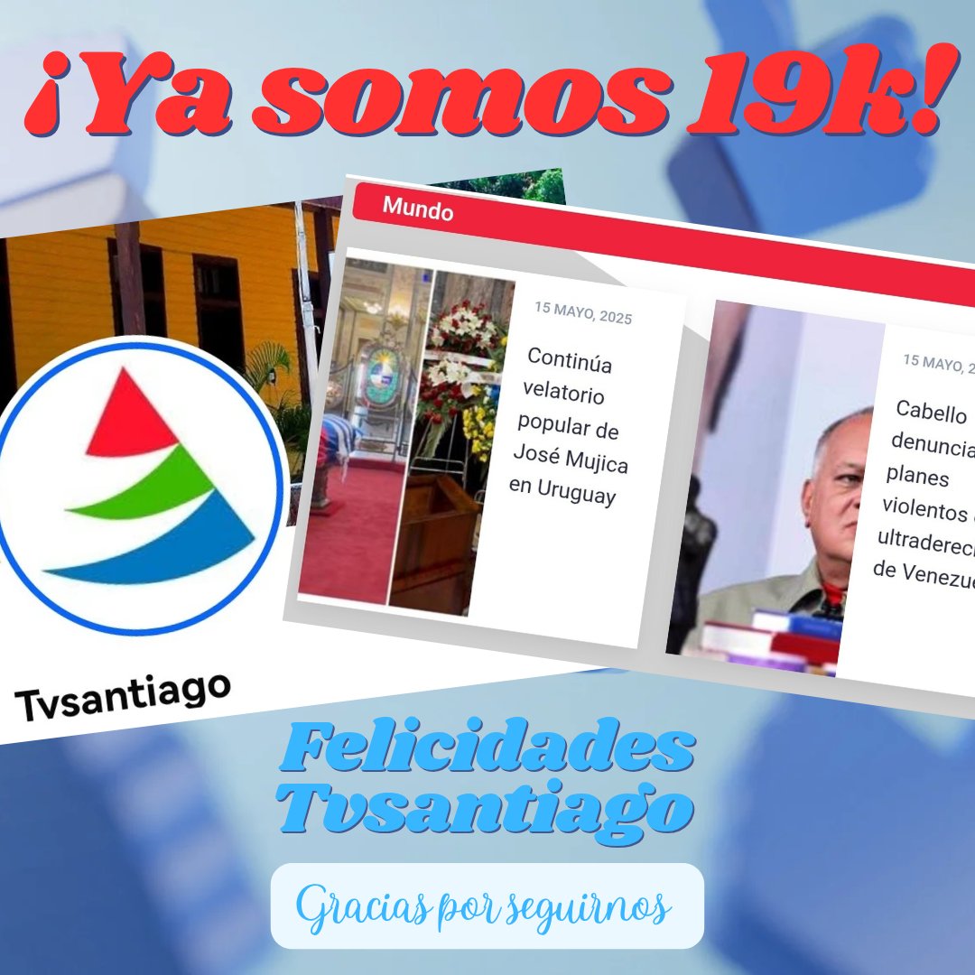 🎉 ¡19,000 SEGUIDORES EN #FACEBOOK! 🎉
  
🌟 Con orgullo y alegría la familia de Telecentro Provincial de #SantiagodeCuba #TeleTURQUINO está de fiesta 🥳 gracias a USTEDES, nuestra increíble comunidad, que nos acompañan, comparten y vibran con cada contenido.  

Hilo 👇