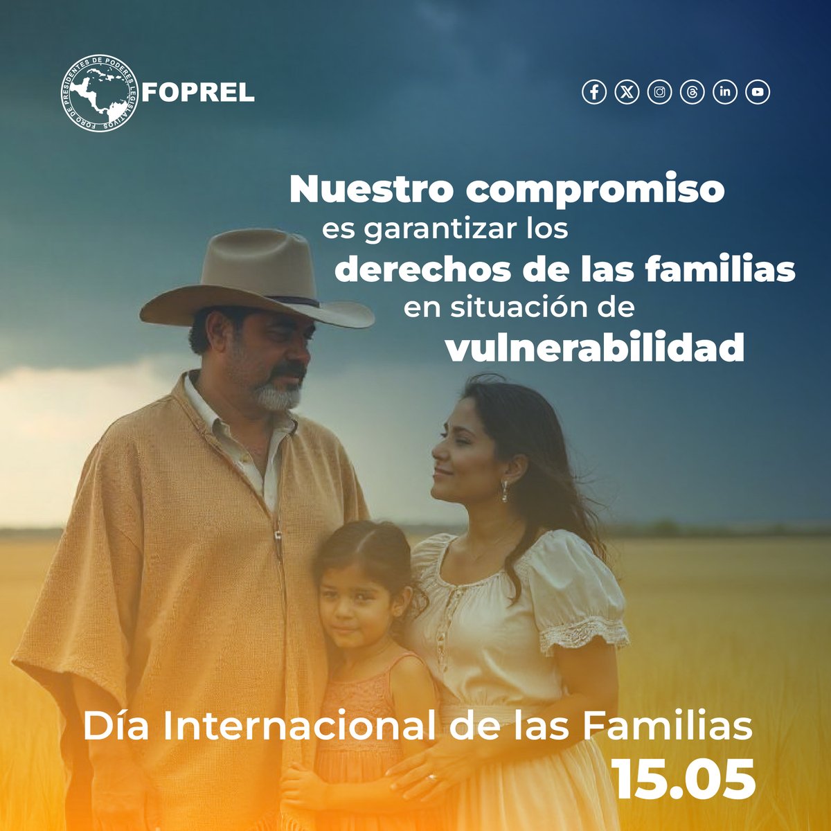 Impulsamos leyes que garanticen los derechos fundamentales de las familias campesinas, rurales, indígenas y en situación de vulnerabilidad.

#FOPREL #díadelafamilia #familia #legislandoporelfuturo