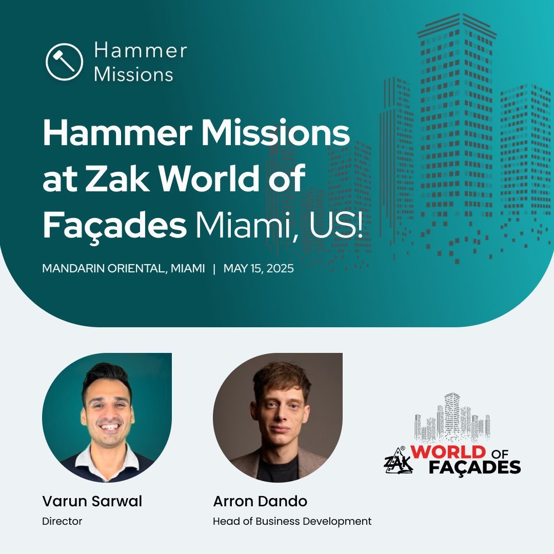 hammermissions's tweet photo. We’re heading to Zak World of Façades Miami! 🌴

Join Hammer Missions as we showcase how drones and AI are transforming façade inspections for AEC professionals.

Smarter planning. Better data. Seamless CAD/BIM exports.

#ZakWorldOfFacades #FacadeInspection #Drones #AEC #Miami https://t.co/eDoMOz70Kk