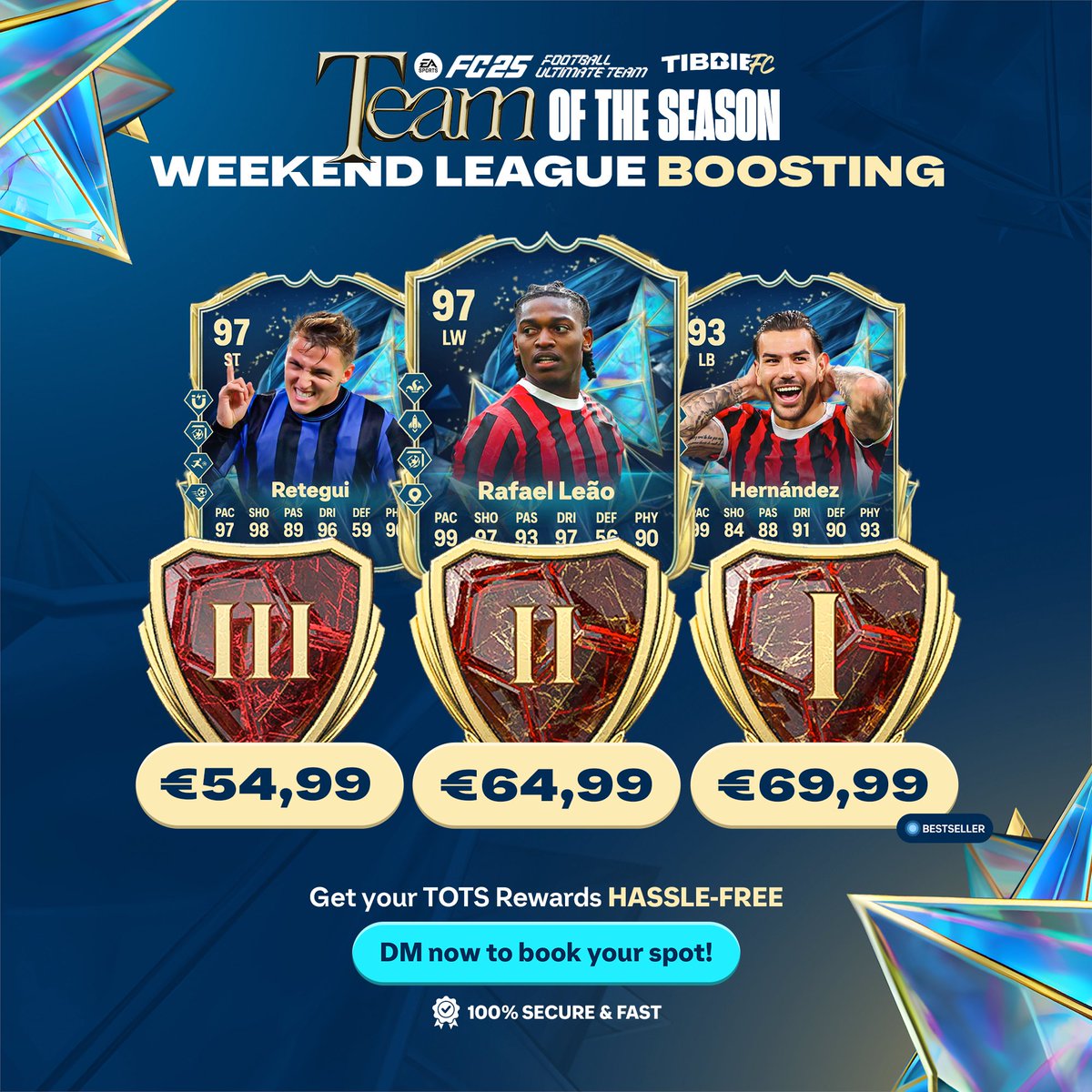 🚨SERIE A 🇮🇹 TOTS!🔥

Taking orders for Weekend League 💙

• Free Qualification 🆓
• Fast and Reliable 🔐
• Played by PRO players 🎮
• Cheapest prices 💰

DM me to place an order 📨📩