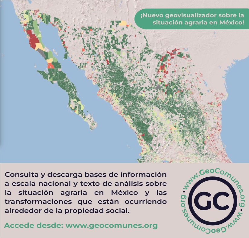 GeoComunes's tweet image. ¡Publicamos un nuevo geovisualizador sobre la Situación Agraria en México!
Accede al geovisualizador: geocomunes.org/geovisualizado…
Este geovisualizador permite la consulta y descarga de bases de información a escala nacional sobre la situación agraria en México, y ...