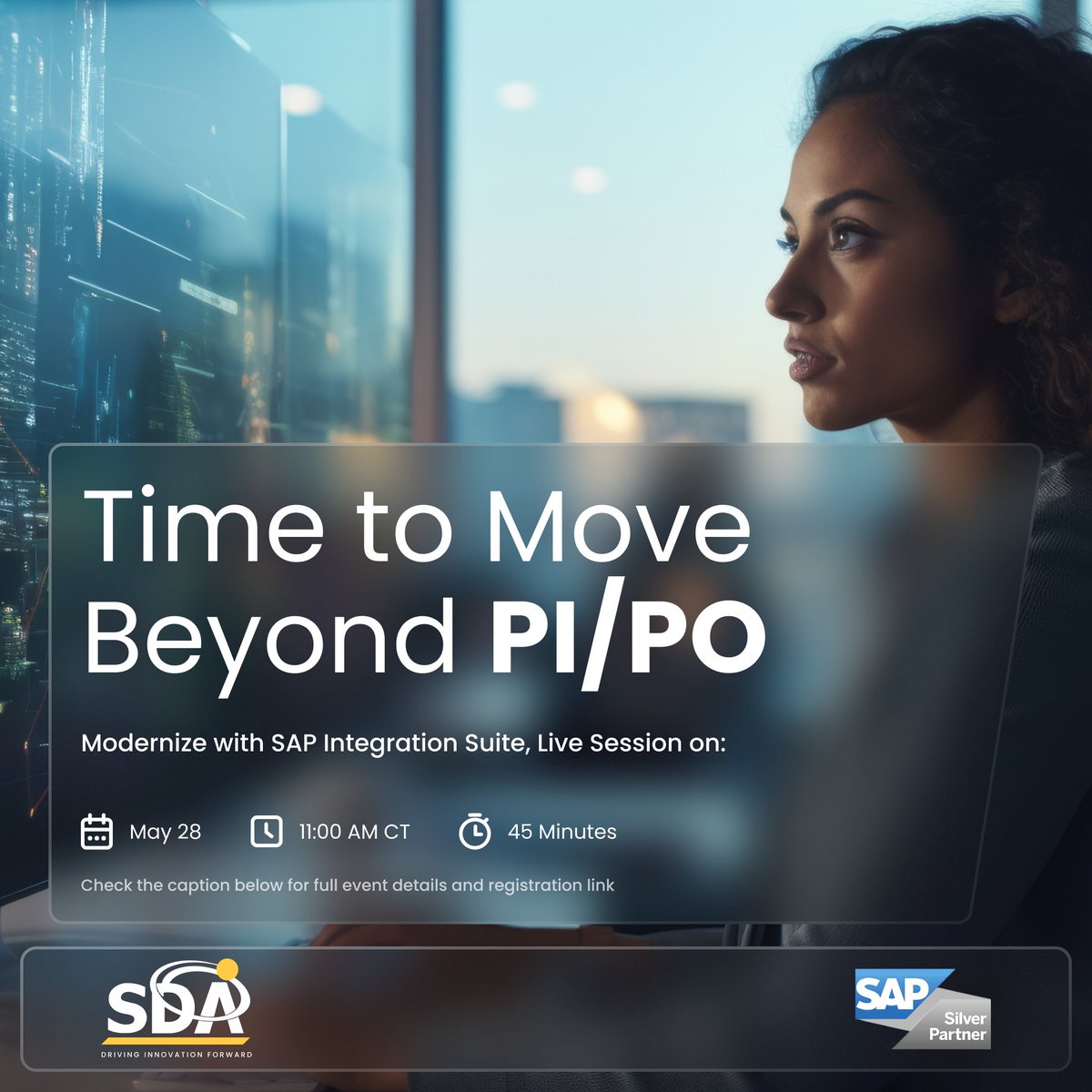 SDA and SAP are hosting a must-attend session on:
Migrating to SAP Integration Suite
Embracing an API-first mindset
Simplifying coexistence with current landscapes

May 28 | 11:00 AM CT
45 minutes that could future-proof your integration strategy.
go4.events.sap.com/noam-pap-5-28-…