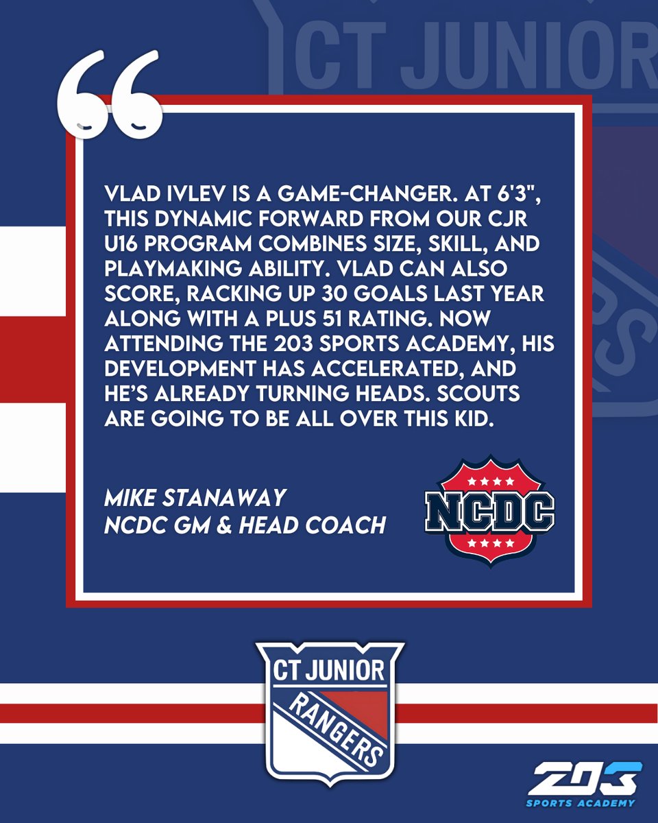 realmstanaway's tweet photo. 🚨NCDC DRAFT🚨

We are excited to announce we have selected Vladislav Ivlev with the 45th overall pick in Phase 1 of the NCDC Draft 🏒

Welcome Vladislav 🤝 https://t.co/ycM8yWKWNs