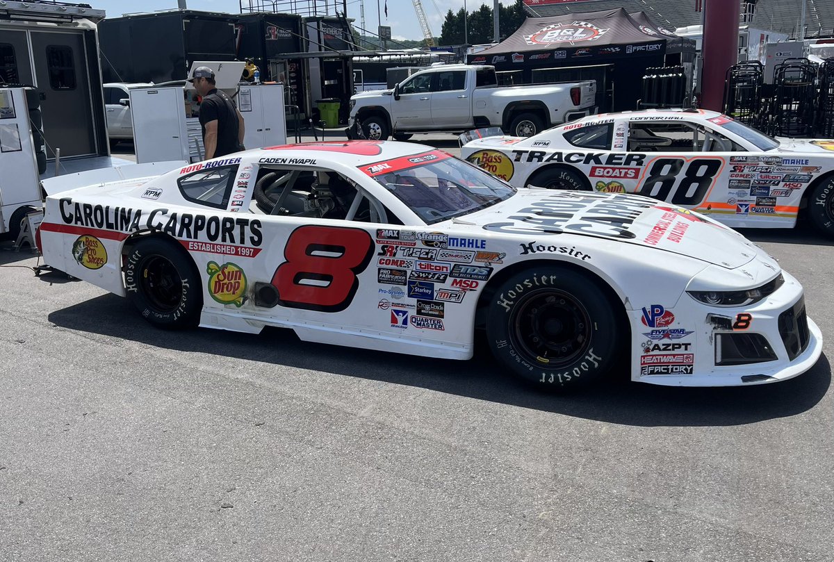 CadenKvapil's tweet image. Practice and qualifying day here at @NorthWilksboro with the @CARSTour! Watch the @JRMotorsports @CarolinaCarpor1 @BassProShops @TeamChevy No.8 live on FS1 tomorrow night at 8:15 EST!
