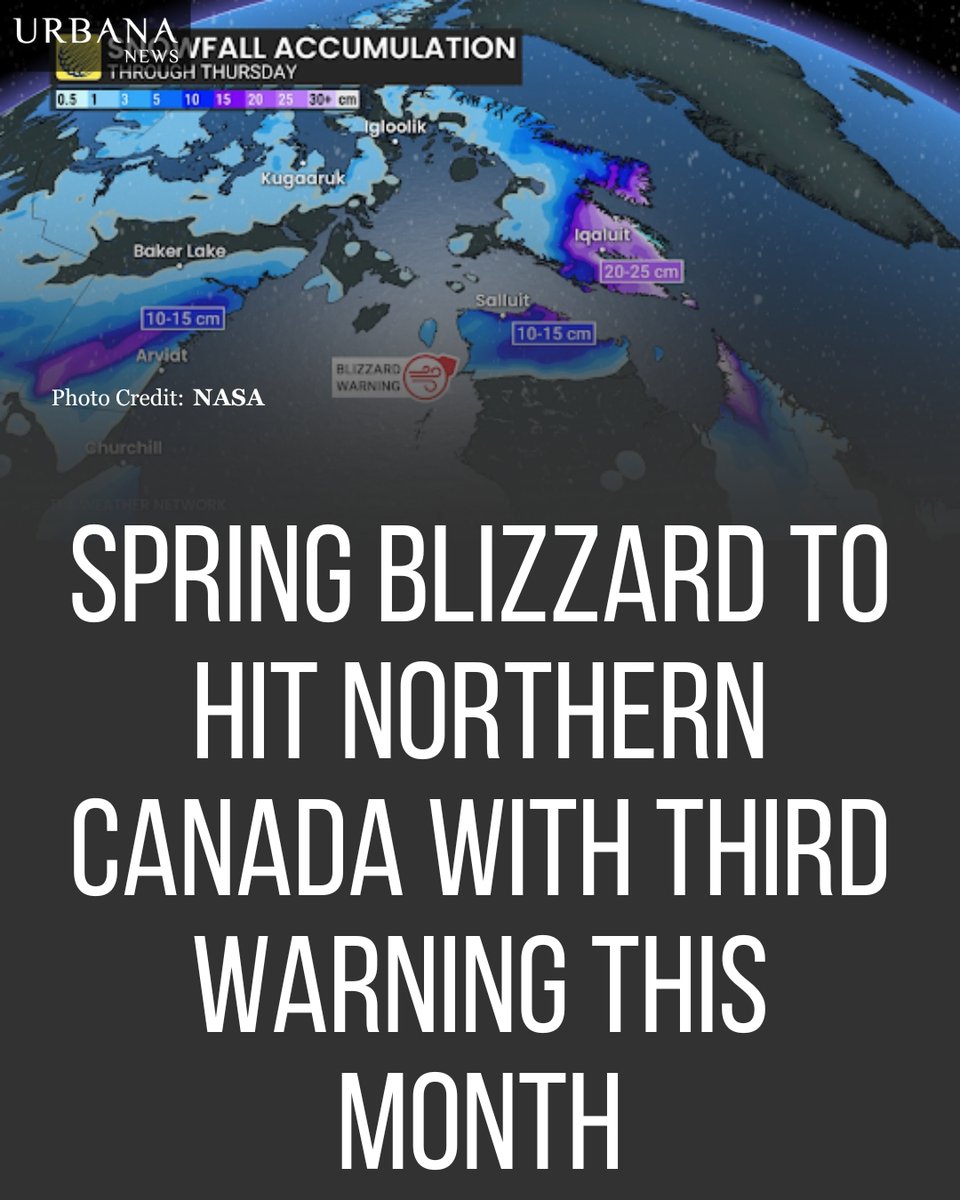 urbananewsroom's tweet image. Northern Canada hit by a surprise May blizzard—3rd warning this month in Quebec &amp;amp; Nunavut. Heavy snow, strong winds &amp;amp; near-zero visibility expected.

Click to know more: urbananews.ca/canada-blizzar…

#urbana #BlizzardAlert #QuebecWeather #CanadaStorm #Nunavut