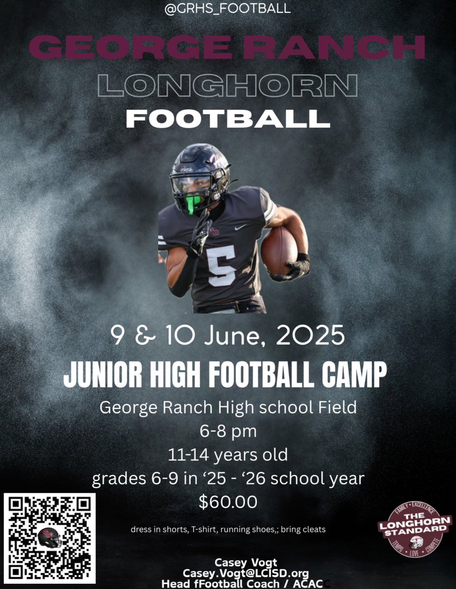 GRHS_Football's tweet photo. Future Longhorns! We Can’t Wait To Coach You Up! Be Sure To Sign Up 🏈 #BeGReat #WeAreGR @CoachCaseyVogt @pinkpatterson @CoachADutch https://t.co/52DC57wZyP