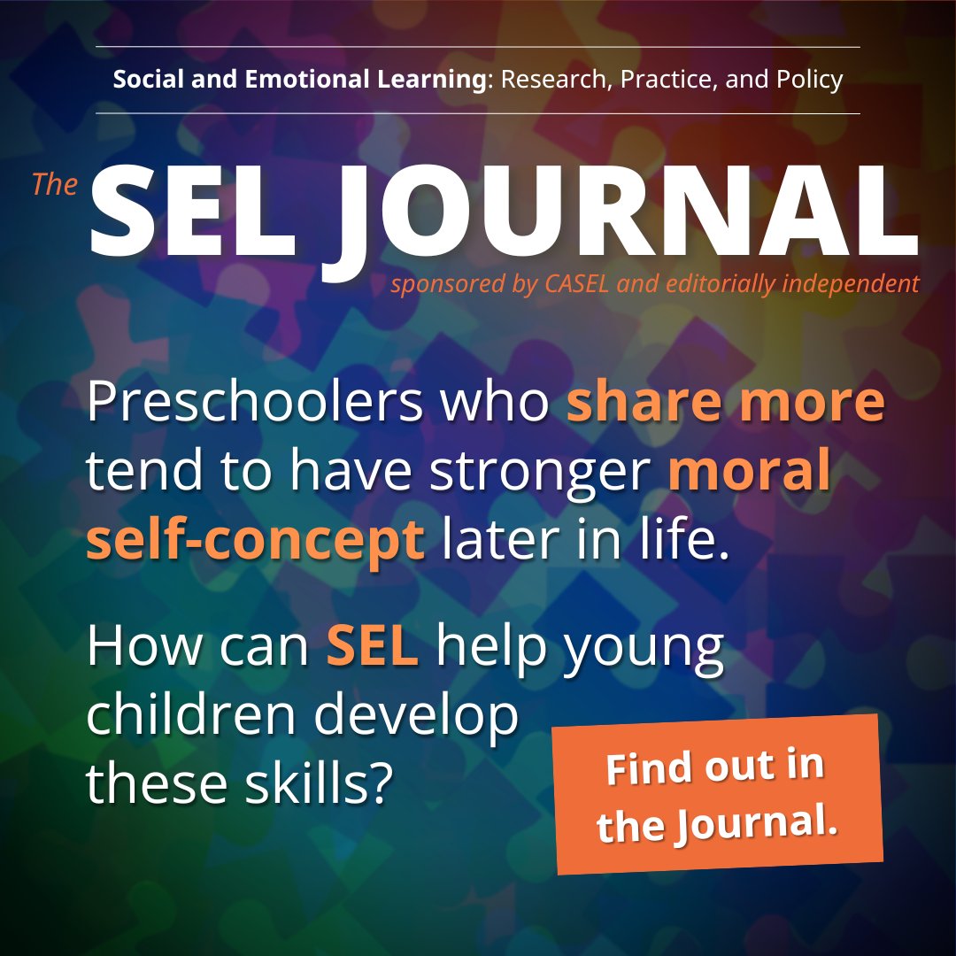caselorg's tweet image. How can early childhood #SEL help preschoolers develop skills that lead to strong moral self-concept? Find out in the SEL Journal!
bit.ly/4jY2Y4n
