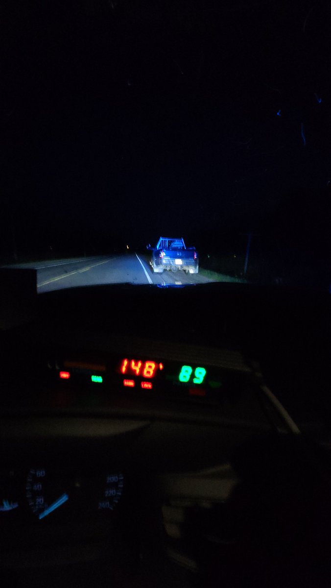 RCMPNB's tweet photo. Last night, #RCMPNB in #SaintLéonard stopped this vehicle for travelling 148 km/hr in a 90 km/hr zone on Route 144. The driver was issued a $604.50 ticket, and the vehicle was impounded for 7 days at the owner’s expense. #SlowDownNB https://t.co/WkvZLFzLHy