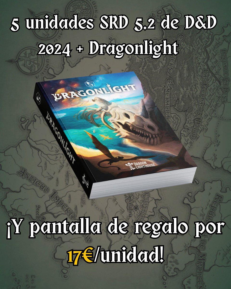 🎲 ¿Tienes un grupo de rol o una asociación? 🎲

Llévate 5 libros del SRD 5.2 de D&amp;D 2024 + especies, subclases y lore de Dragonlight por solo 17 € cada uno.

¡Incluye una pantalla de regalo!

🐉 Ideal para jugar con D&amp;D 2024 en mesa 🐉

vkm.is/dragonlightd&d