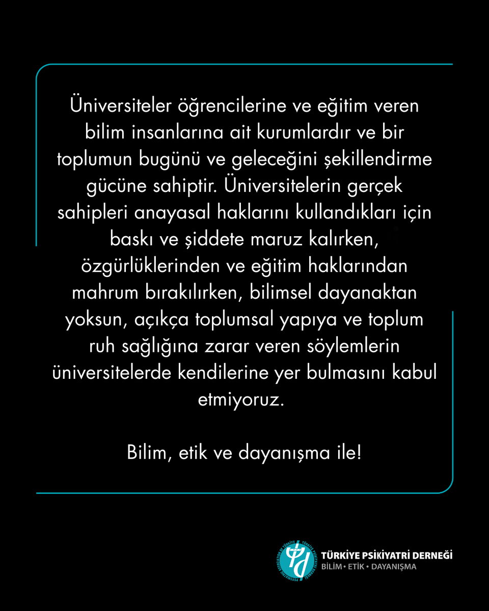Ülkenin en değerli bilim kurumlarından biri olan Boğaziçi Üniversitesi’nde yaşananları üzüntü ve endişe ile izliyoruz. Çocuk yaşta zorla evliliği, kadına yönelik şiddeti normalleştirmeye çalışan söylemleri ile topluma açıkça zarar veren bir kişinin gerekçesi ne olursa olsun