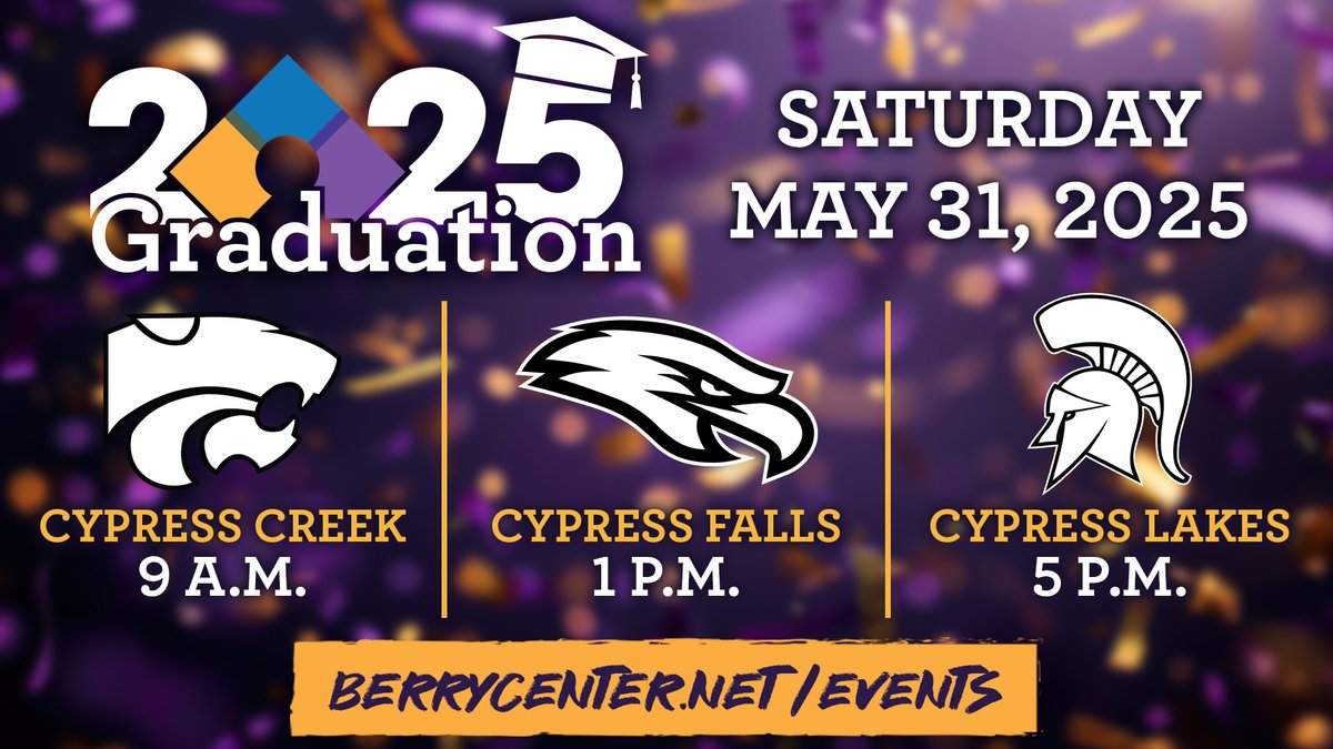 🎓 The countdown is ON — CFISD graduations are less than 2 weeks away!
Grab your tickets, check the stadium policies, and get ready to celebrate!
👉 berrycenter.net/events #classof2025