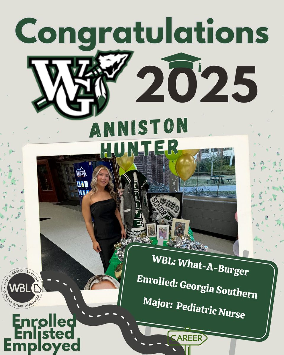 Meet Anniston Hunter, a hardworking WBL student who’s been gaining valuable experience while working at Whataburger! Anniston plans to attend Georgia Southern University and pursue a career as a Pediatric Nurse!