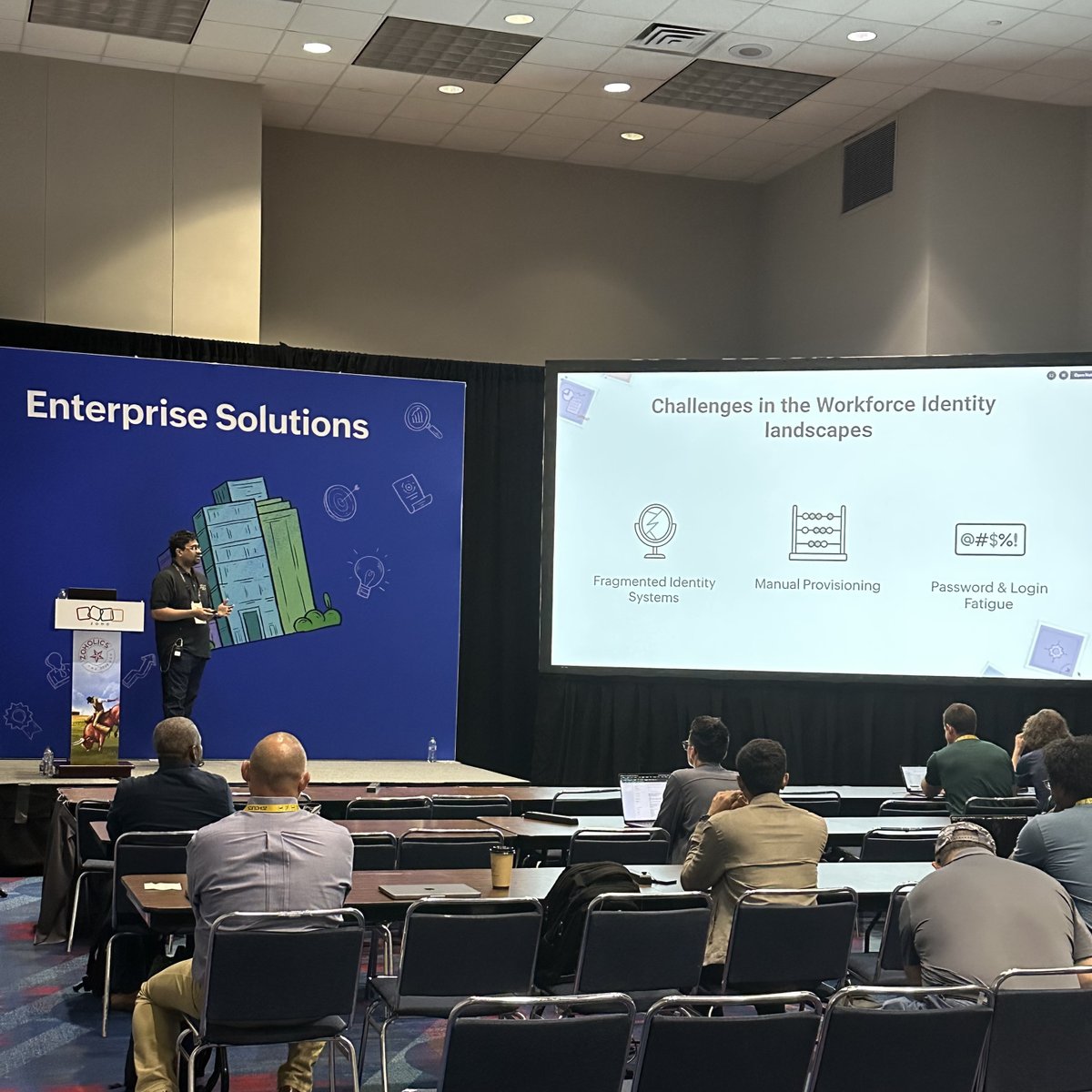 Zoho_USA's tweet image. Pasu our Senior Solutions Architect covers how to integrate Zoho Directory with your existing IAM strategy to maintain compliance and security across all enterprise applications. Leverage RBAC, SSO, and multi-factor authentication to protect sensitive data. #dataprotect #security