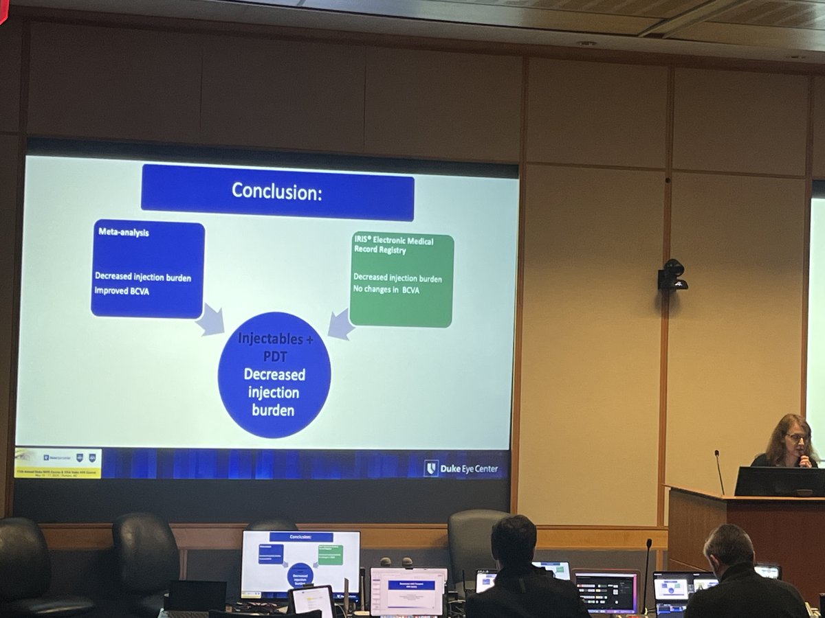 Retina Today (@retinatoday) on Twitter photo Majda Hadziahmetovic, MD, shared data from two studies that suggest therapy with PDT in patients with wet AMD could help to decrease the anti-VEGF injection burden. <a href="/dukeeyecenter/">Duke Eye Center</a> <a href="/YoungMDConnect/">YoungMD Connect</a> <a href="/DukeMedSchool/">Duke University School of Medicine</a> #retina #fAVS2025 Majda Hadziahmetovic, MD, shared data from two studies that suggest therapy with PDT in patients with wet AMD could help to decrease the anti-VEGF injection burden. <a href="/dukeeyecenter/">Duke Eye Center</a> <a href="/YoungMDConnect/">YoungMD Connect</a> <a href="/DukeMedSchool/">Duke University School of Medicine</a> #retina #fAVS2025